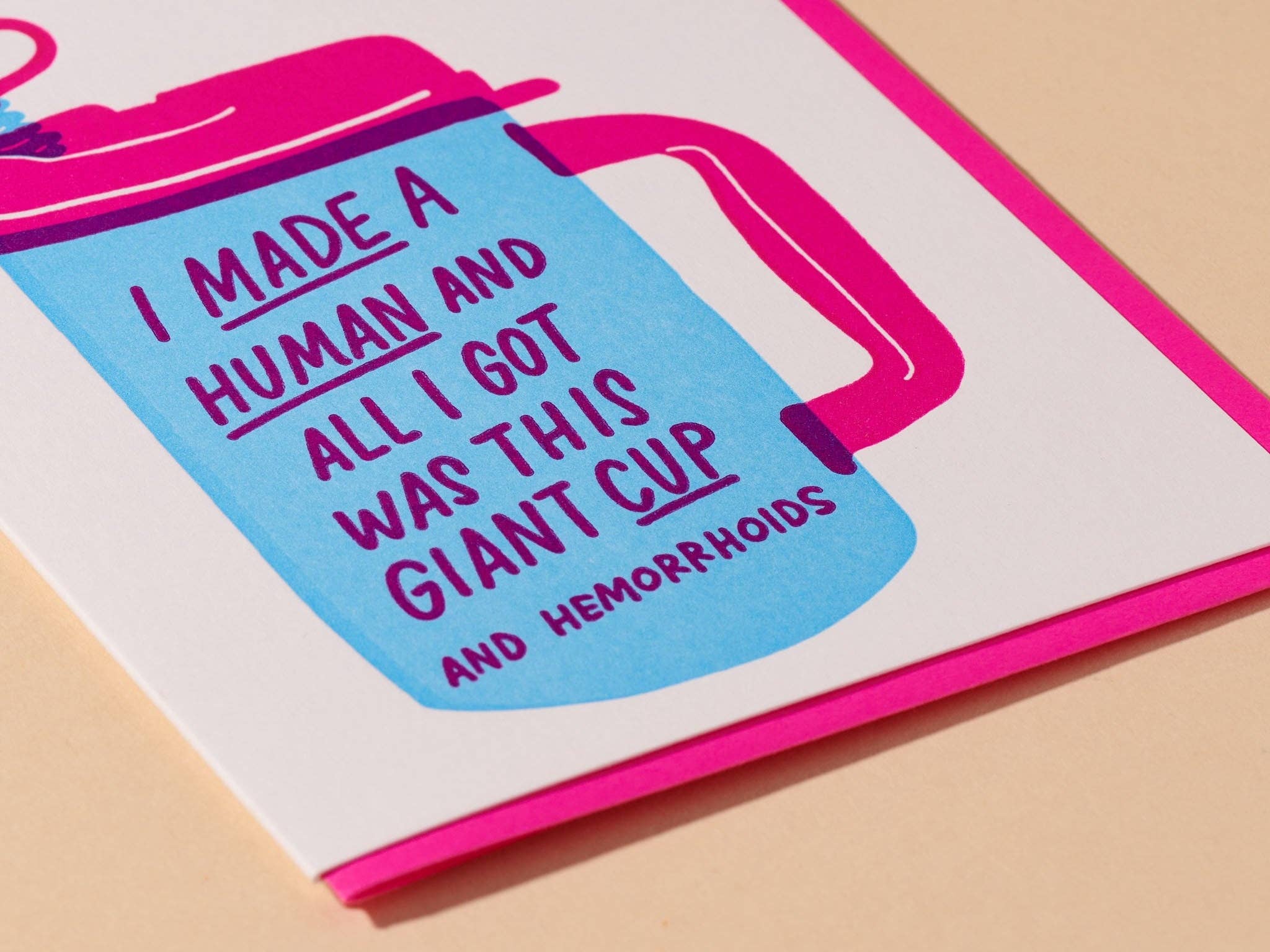 Letterpress 'Made A Human' New Baby Card