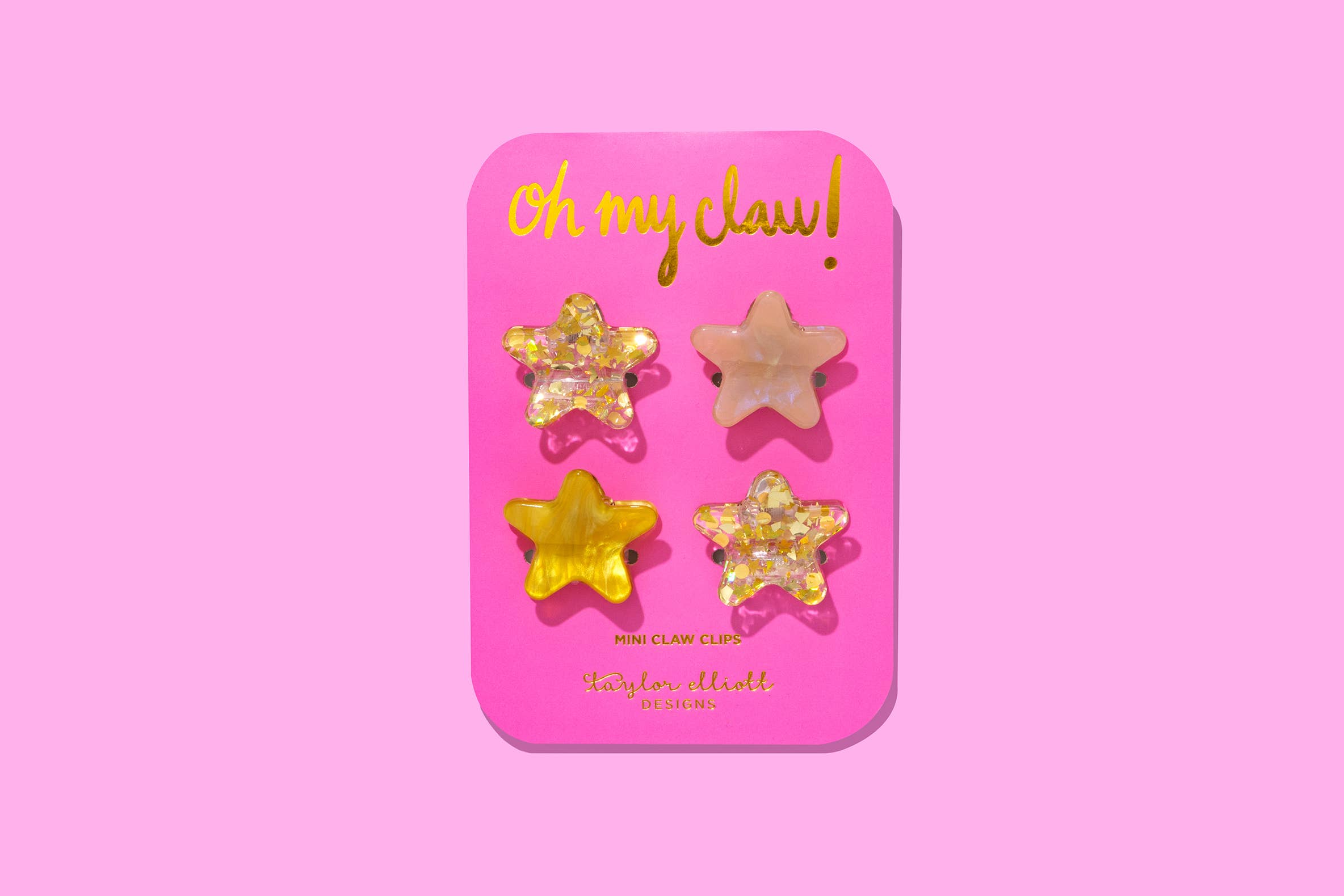 Mini Claw Clips Gold Stars Set
