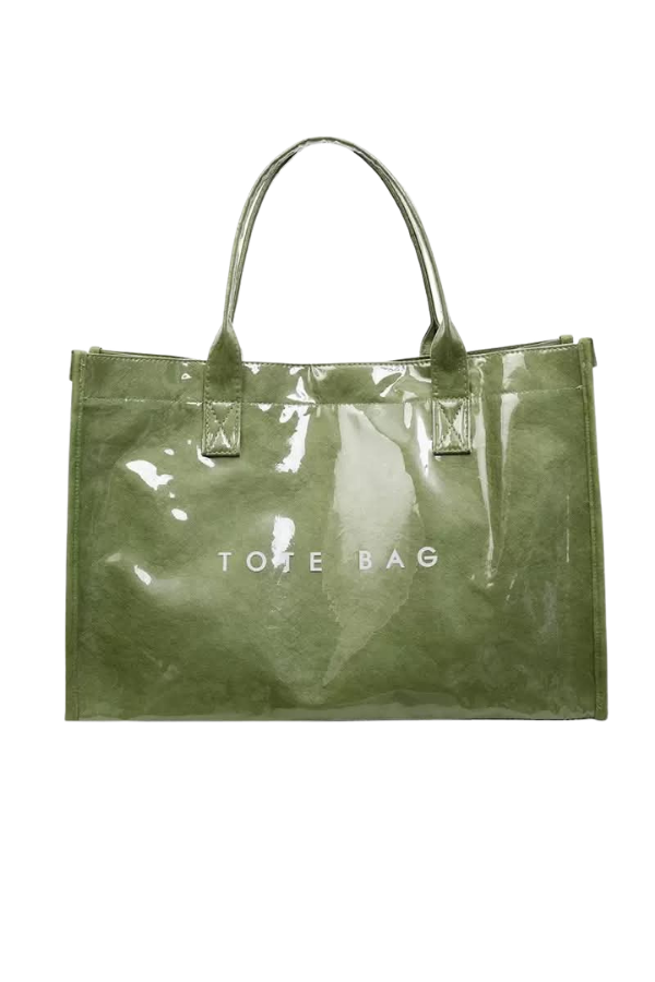 Olive Wipeable Tote Bag
