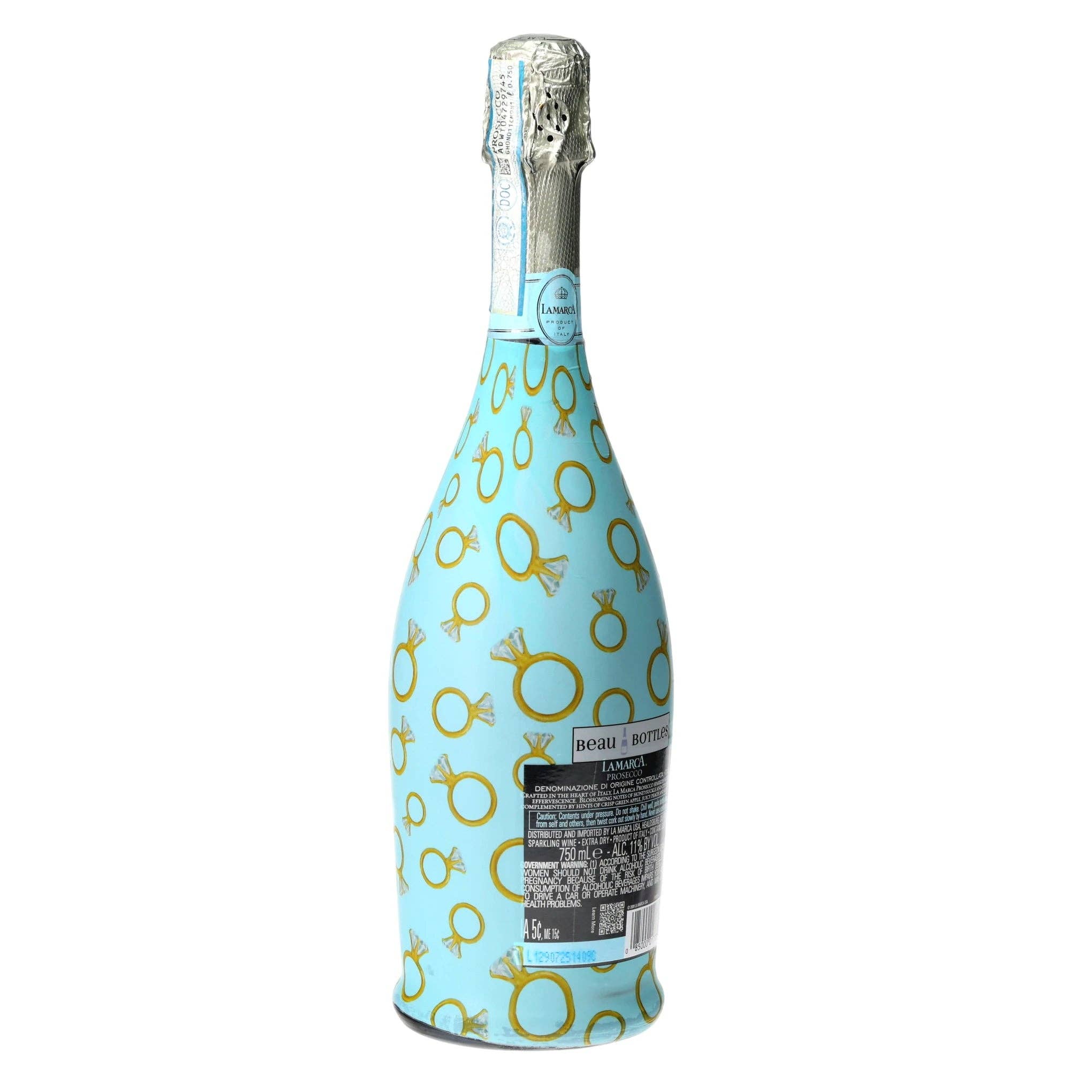 Blue Engagement Ring Prosecco Bottle Wrap