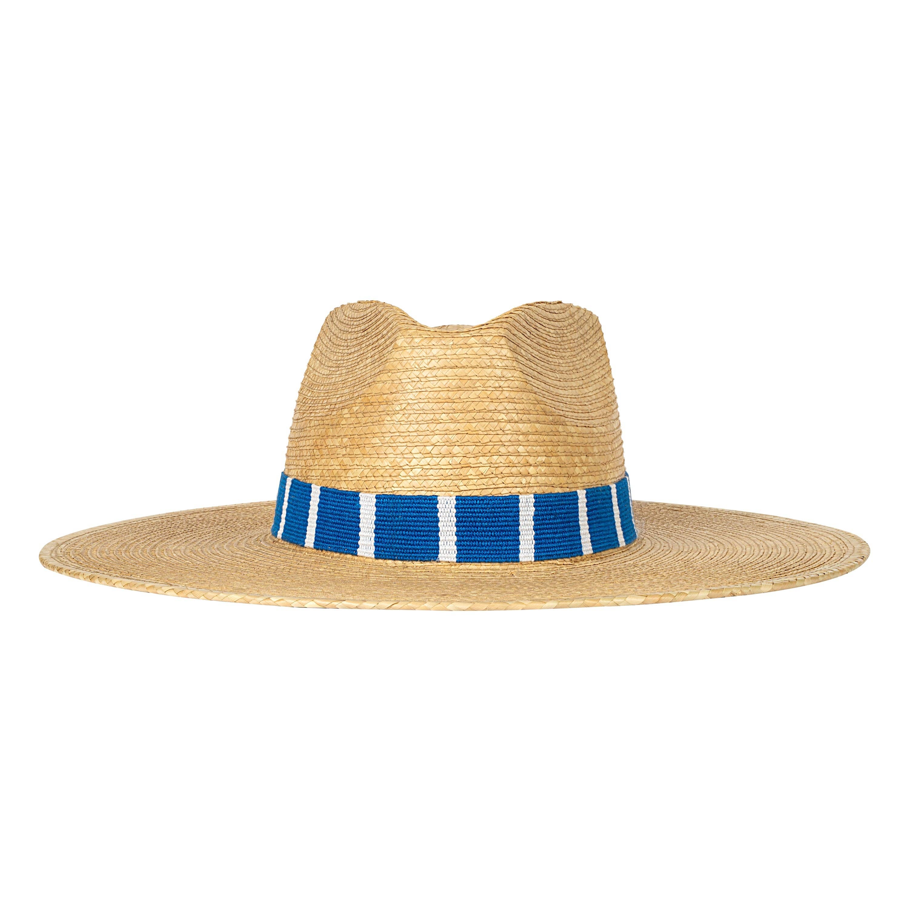 Blue and White Palm Hat