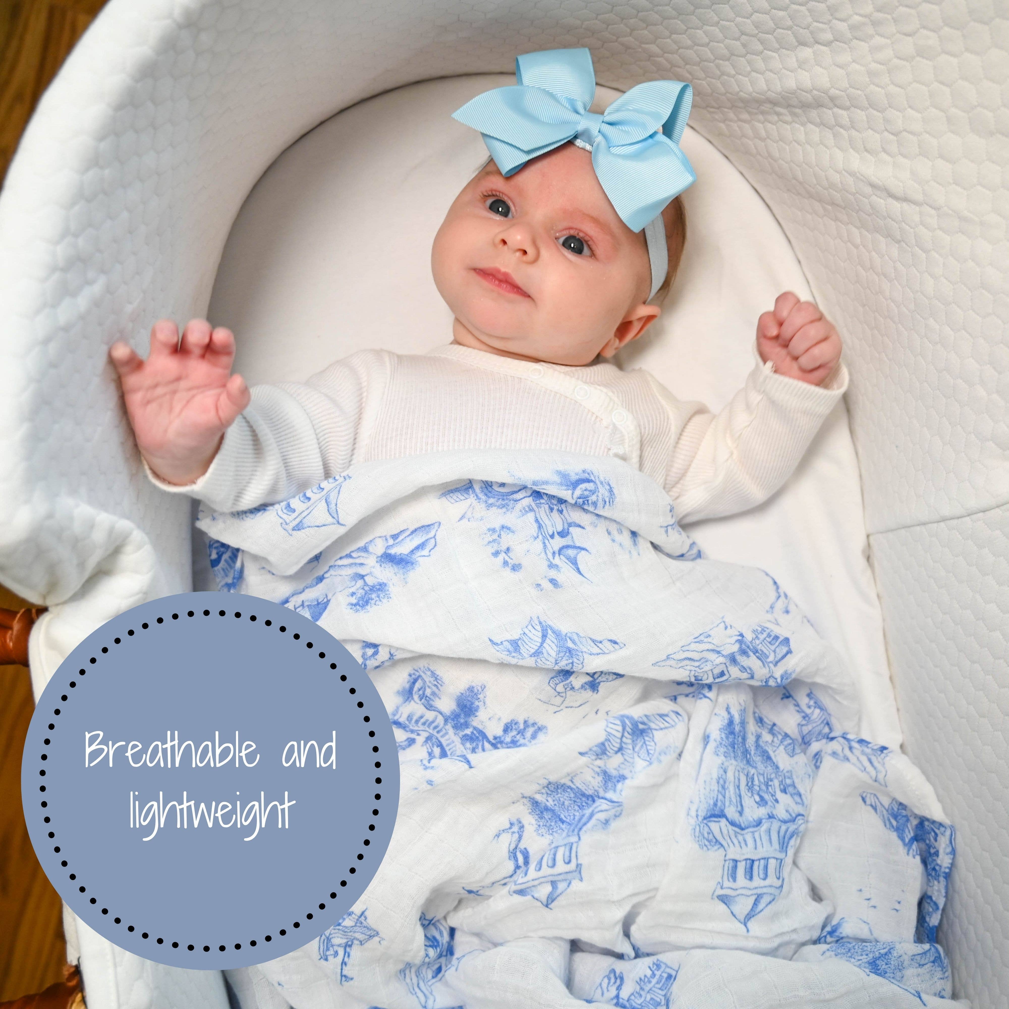 Chinoisserie Muslin Swaddle Blanket