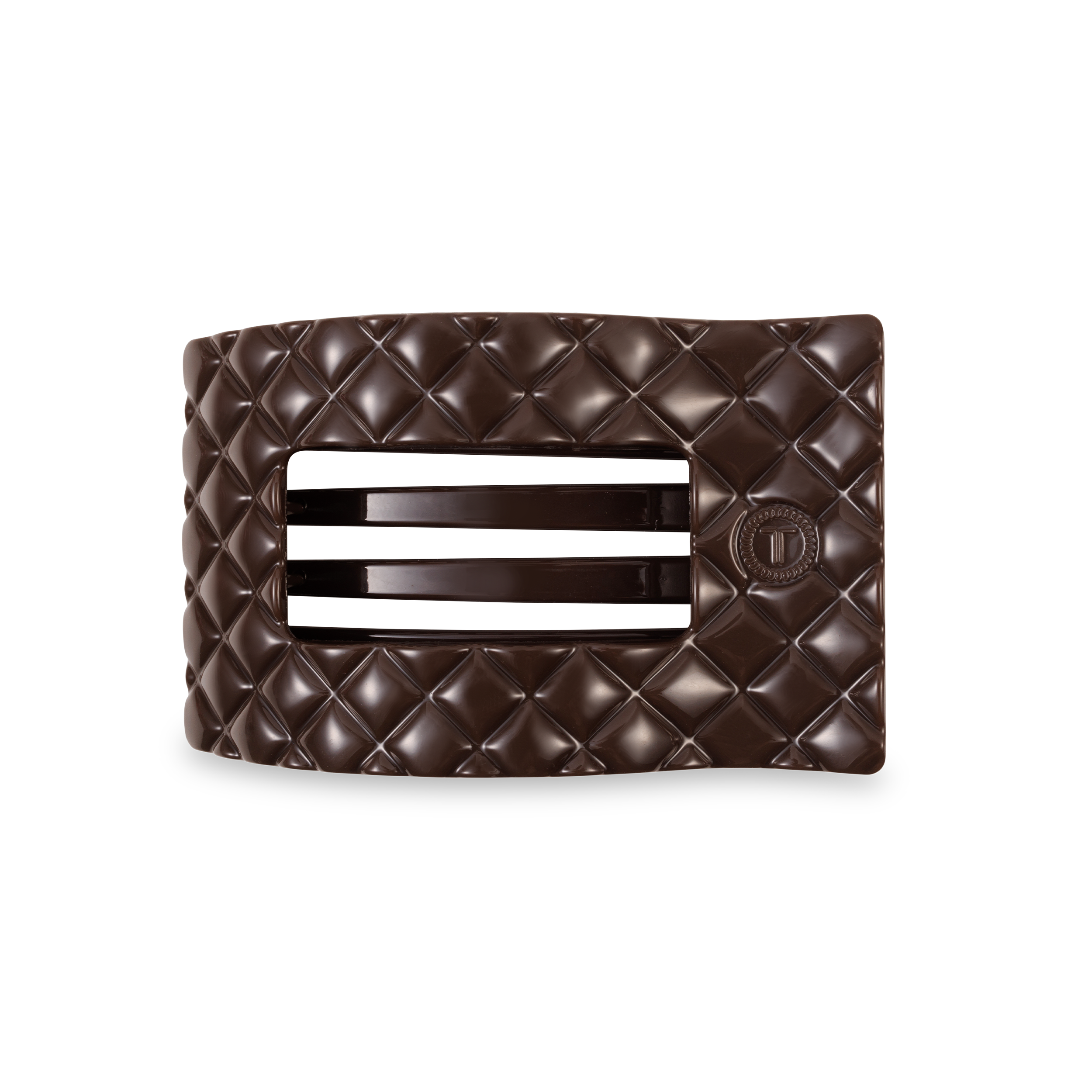 Flat Rectangle Hair Clip | Medium | Truly Taupe Quilted