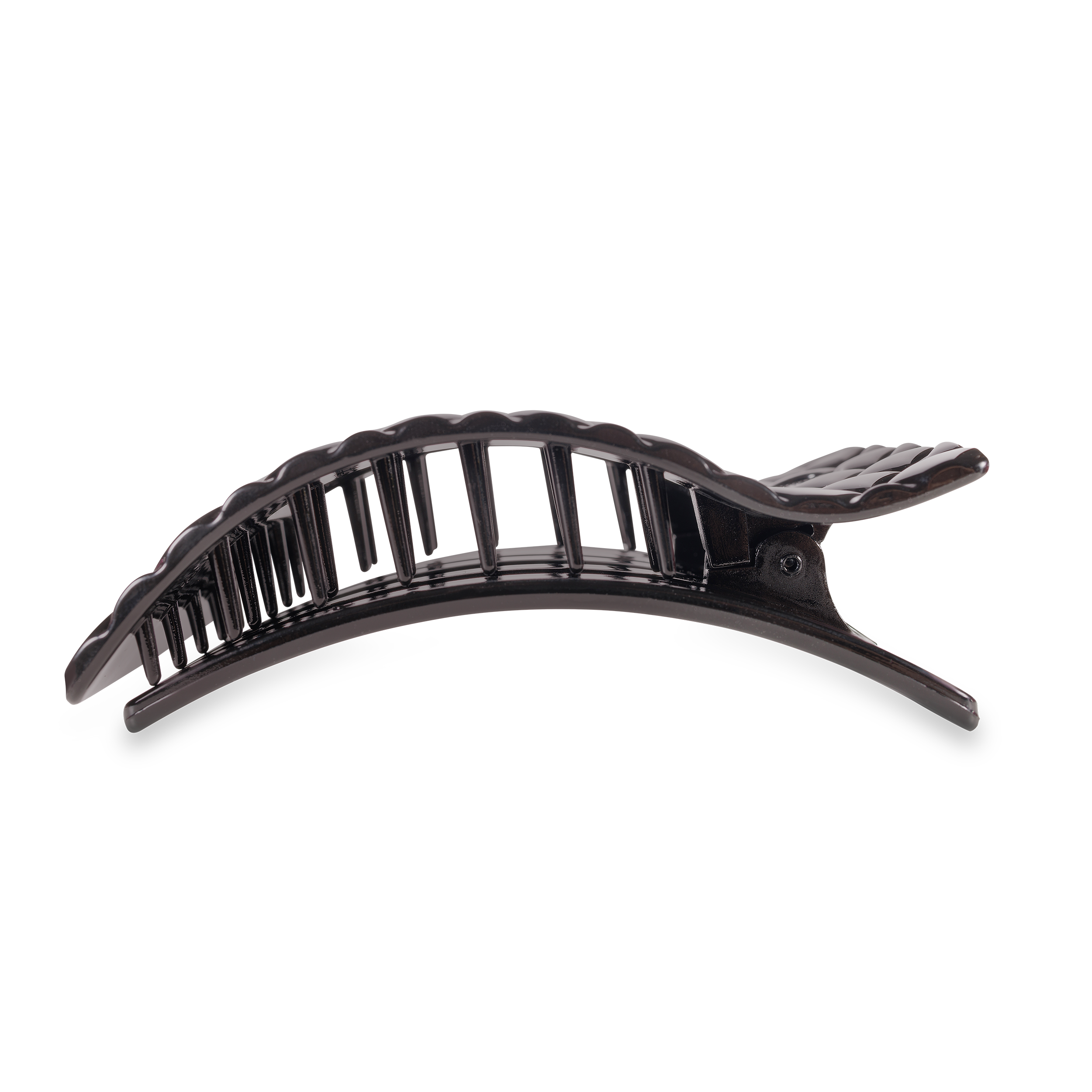 Flat Rectangle Hair Clip | Large | Jet Black Quilted