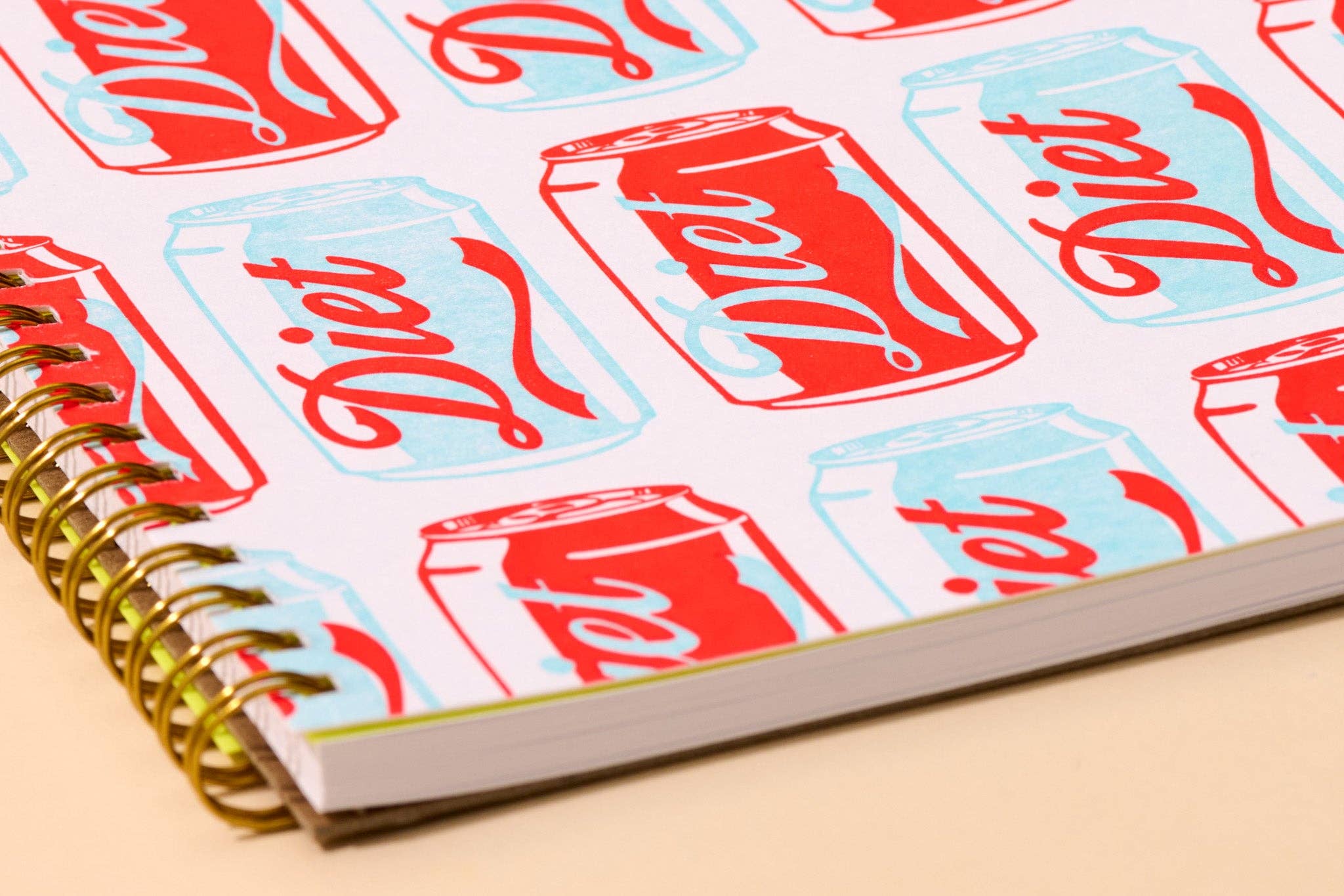 Letterpress Diet Soda A5 Spiral Notebook