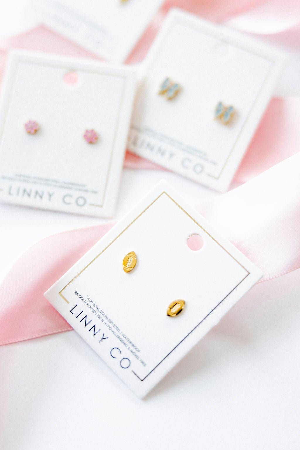 Screwback Stud Earrings - Football