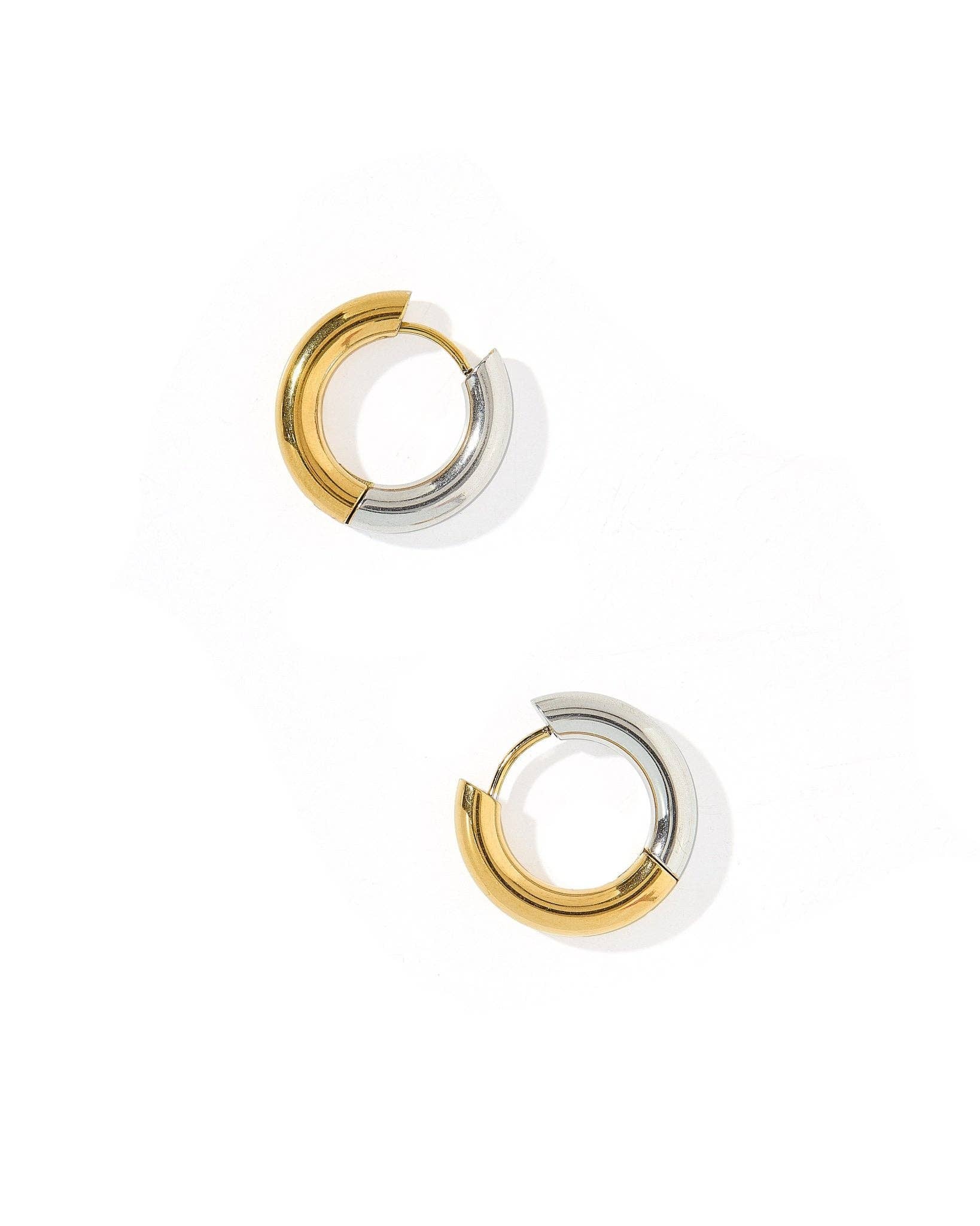 Scarlett 12mm Two-Tone Huggie Hoops
