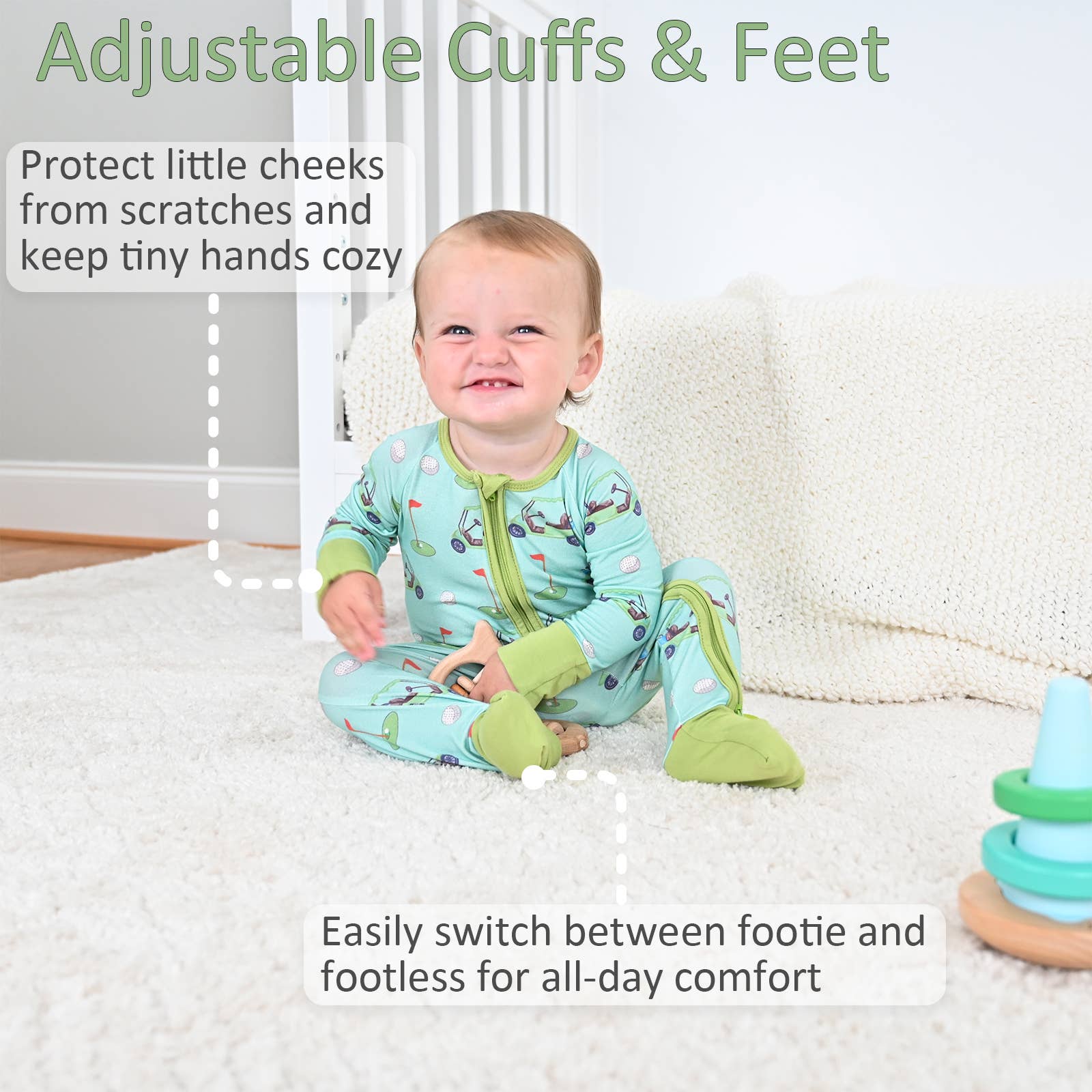 Golf-A-Round Bamboo Zipper Pajama