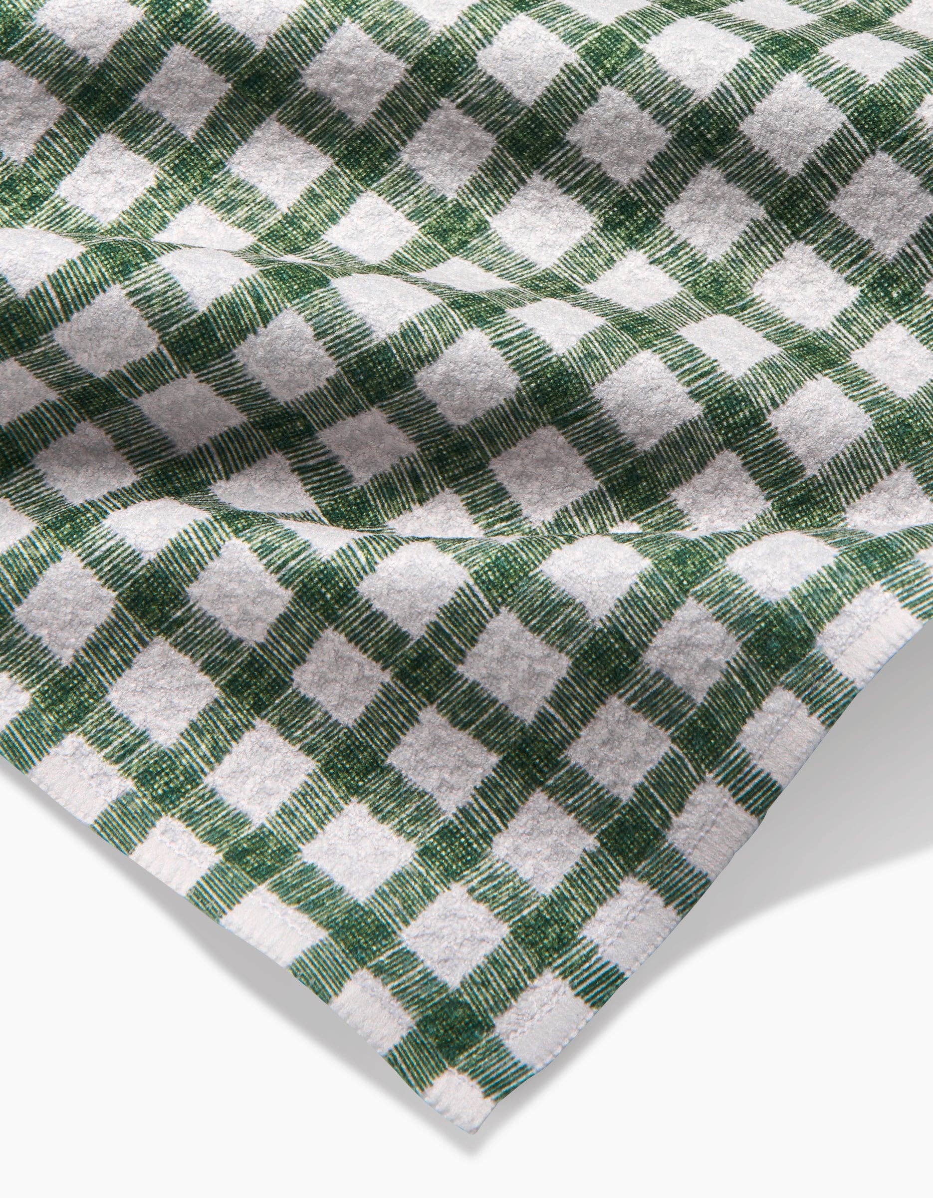 Fireside Plaid Green Tea Towel