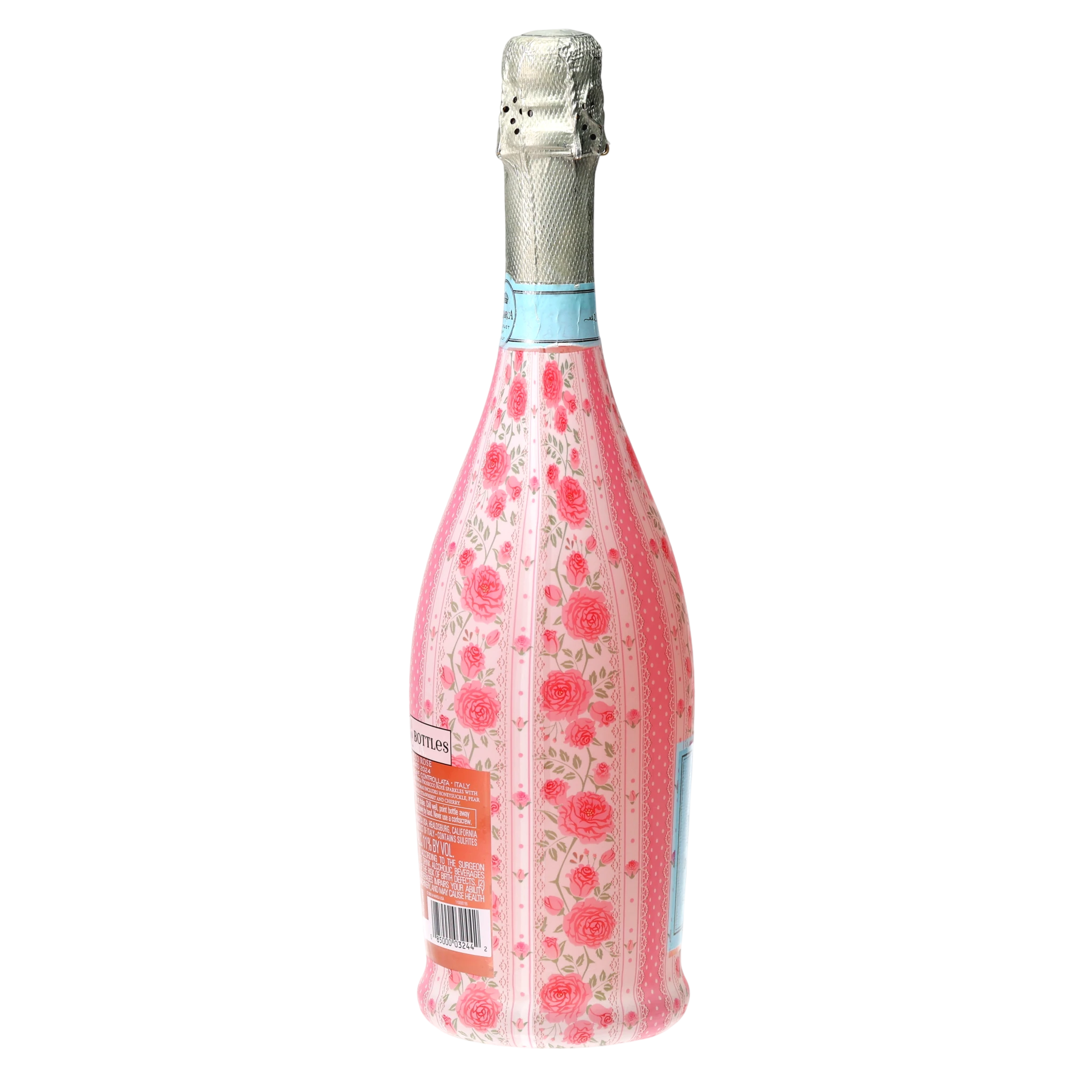 Pink Chateau Rose Stripe Prosecco Bottle Wrap