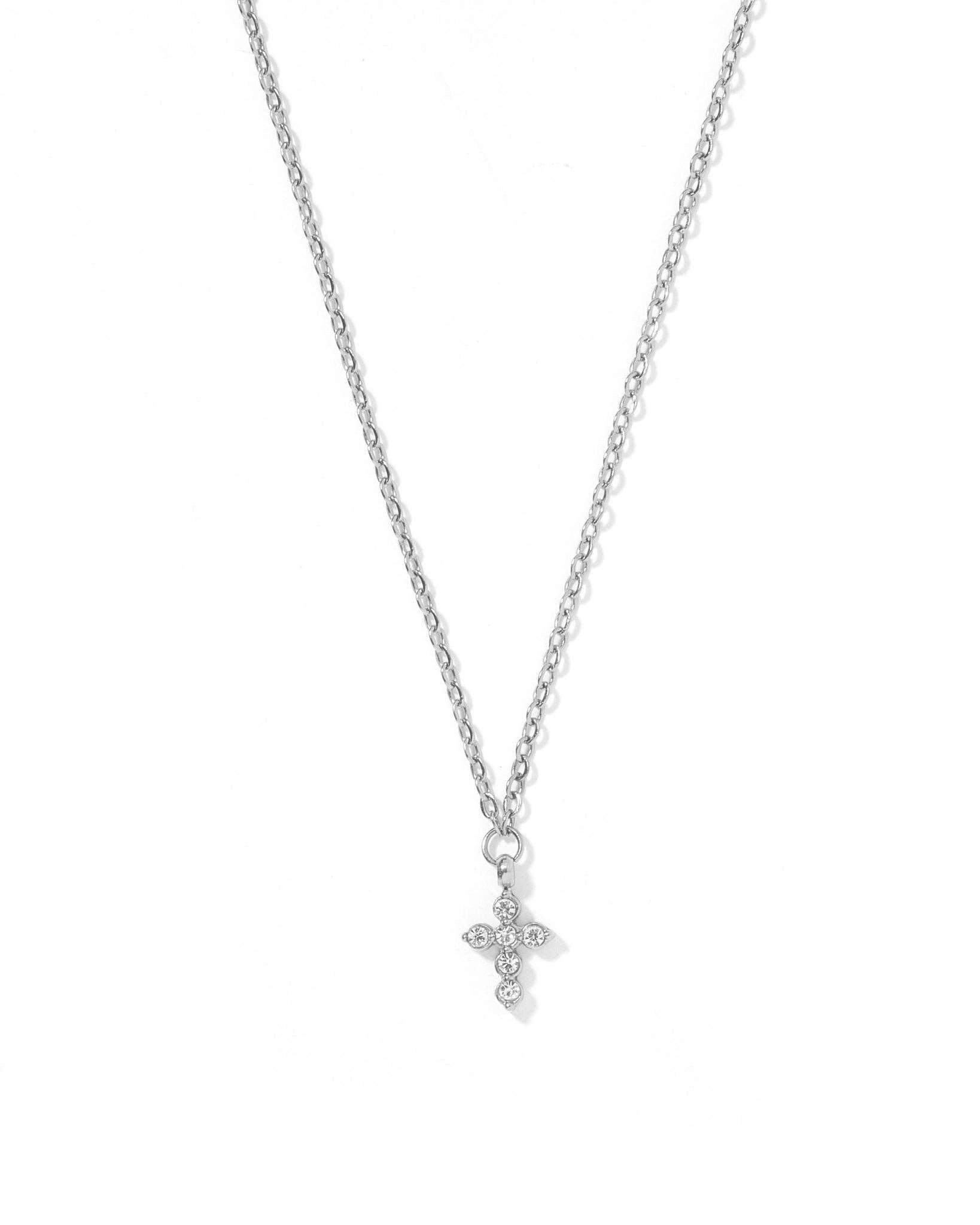 Carly Cross Silver Necklace