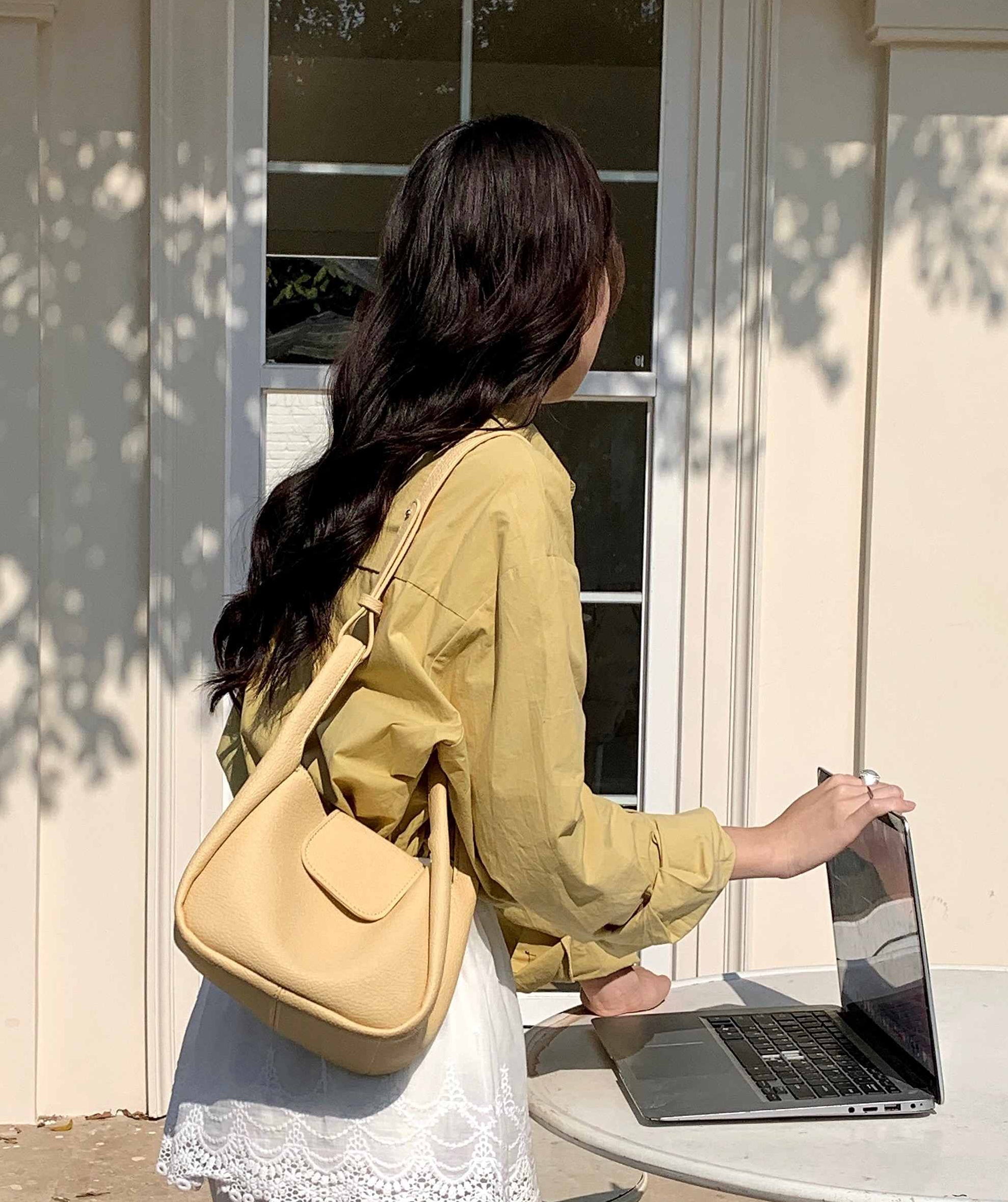 Amanda Butter Yellow Crossbody Tote