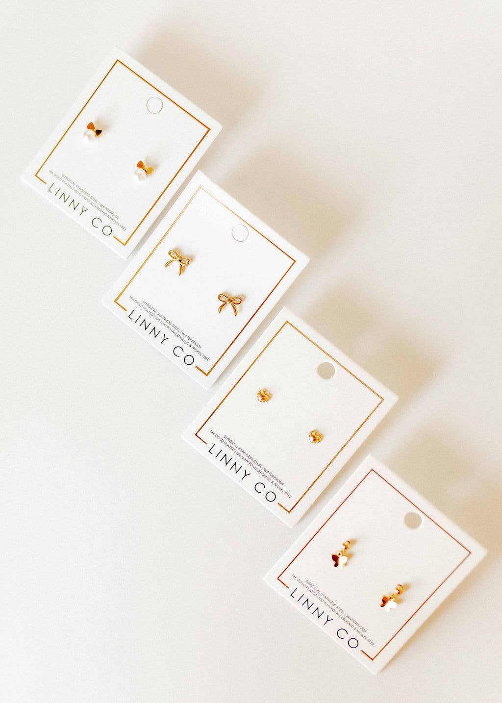 Gold Sadie Bow Screwback Stud Earrings