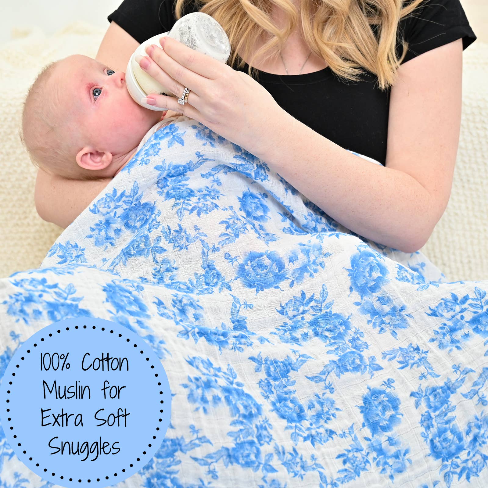 Peony For Your Thoughts Muslin Swaddle Blanket