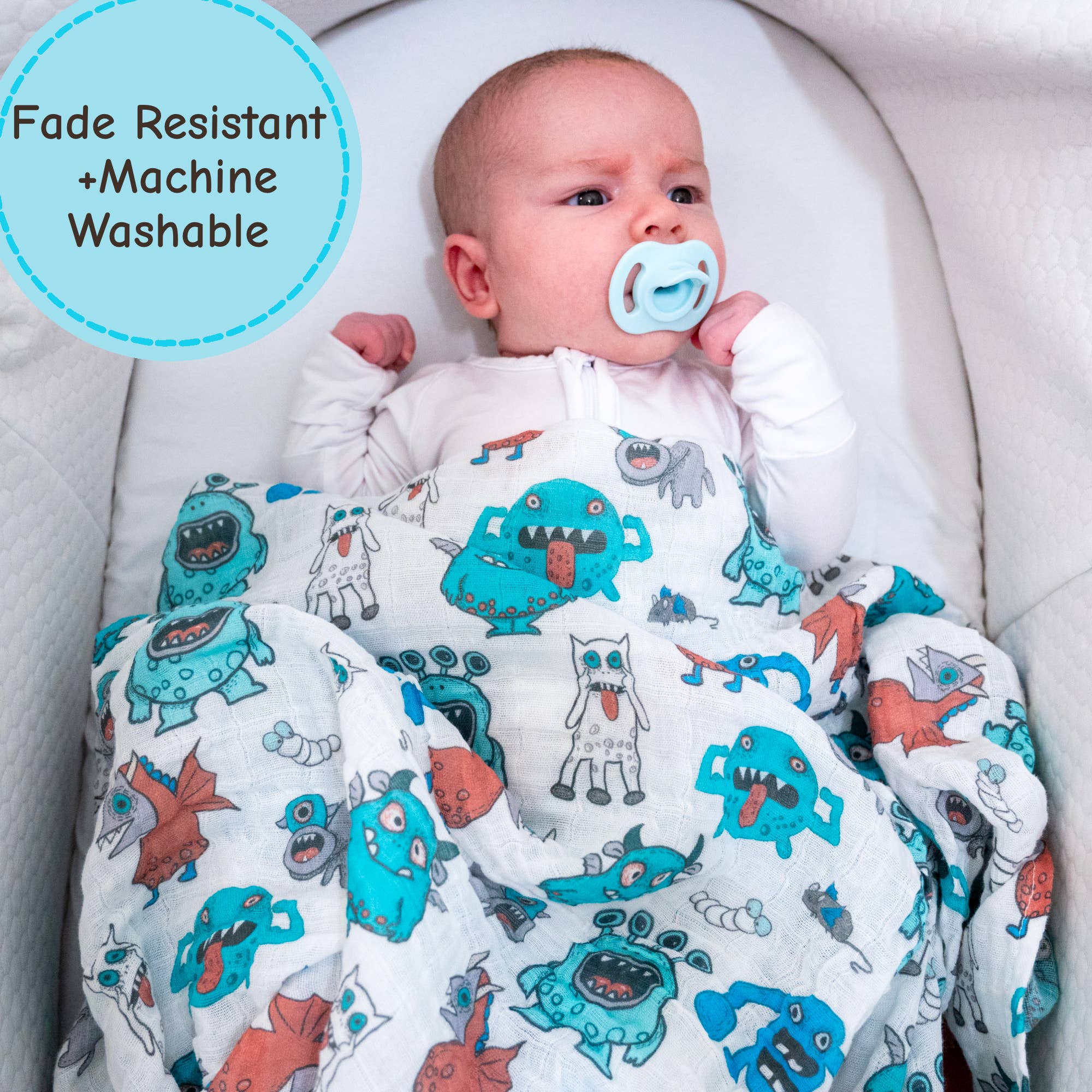 Monster Mash Muslin Swaddle