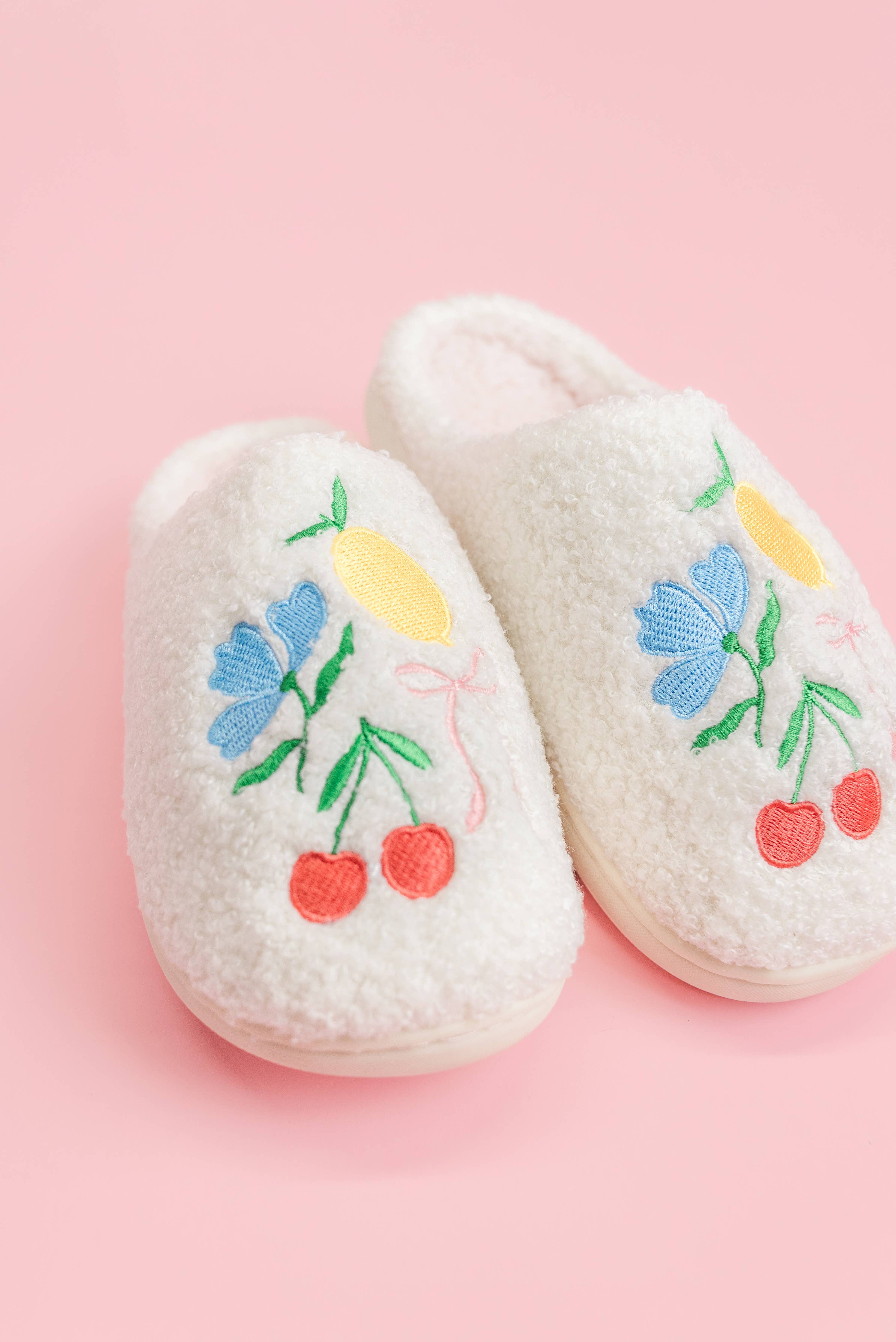 Fruit Cocktail Embroidered Lounge Slippers