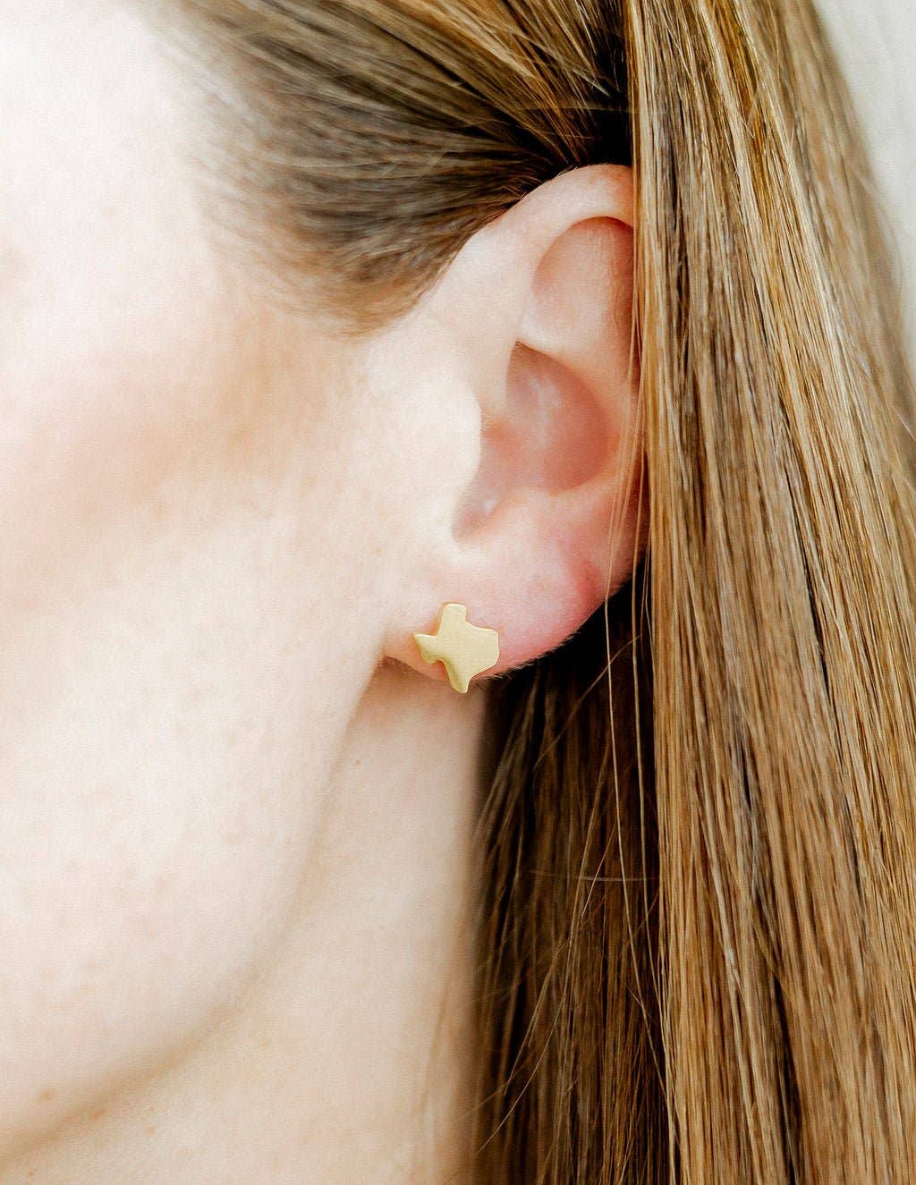Big Texas Gold Screwback Stud Earrings