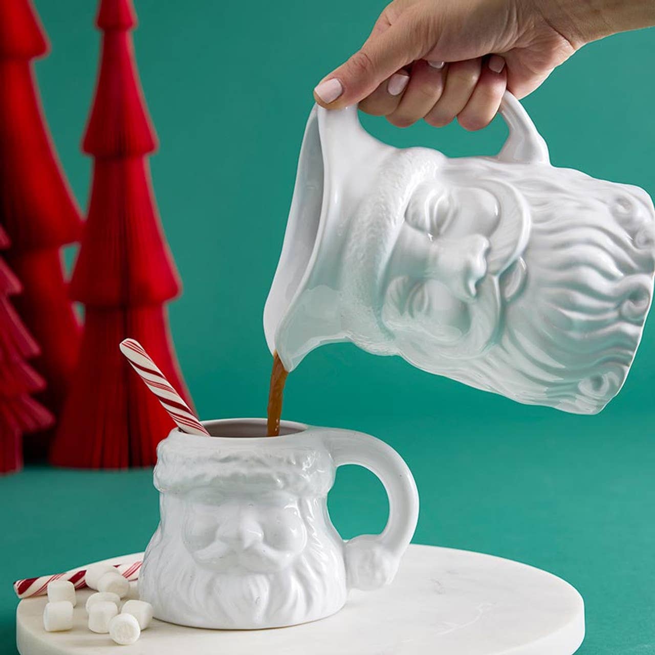 White Santa Face Mug