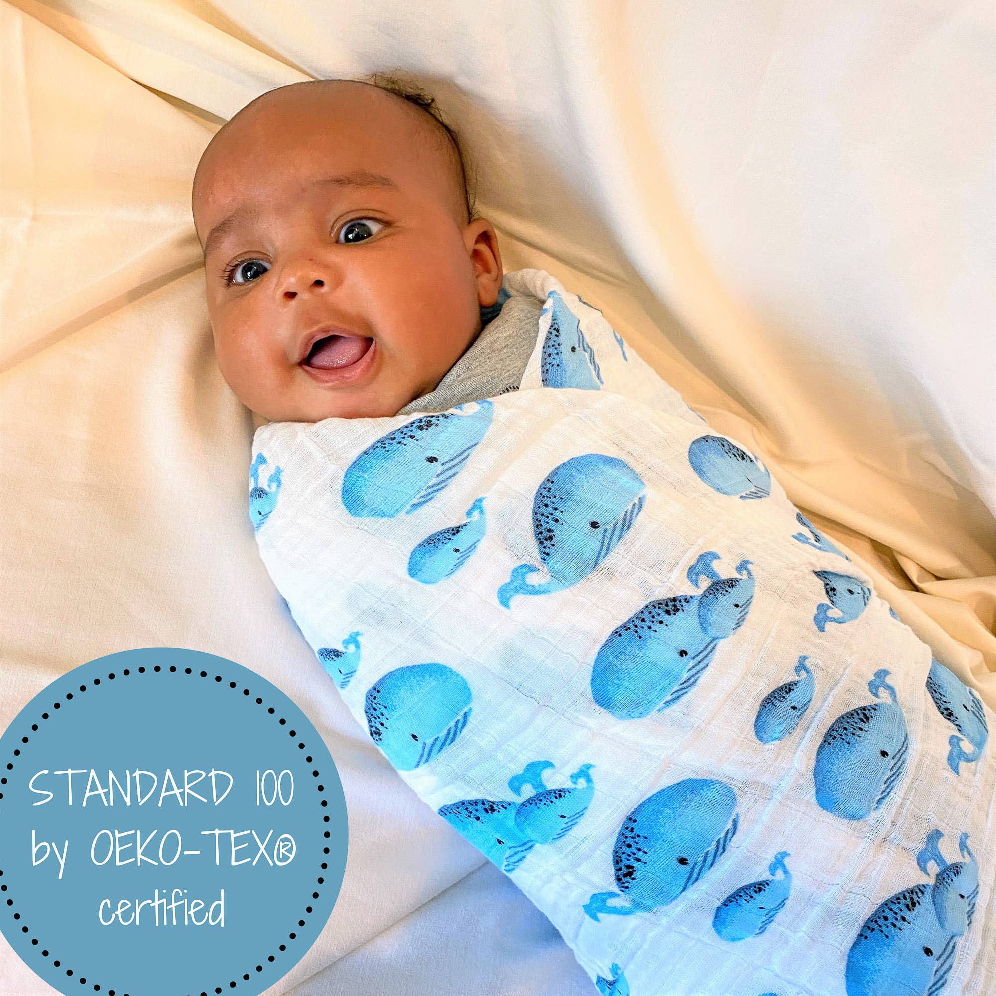 Whale, Whale, Whale Muslin Swaddle