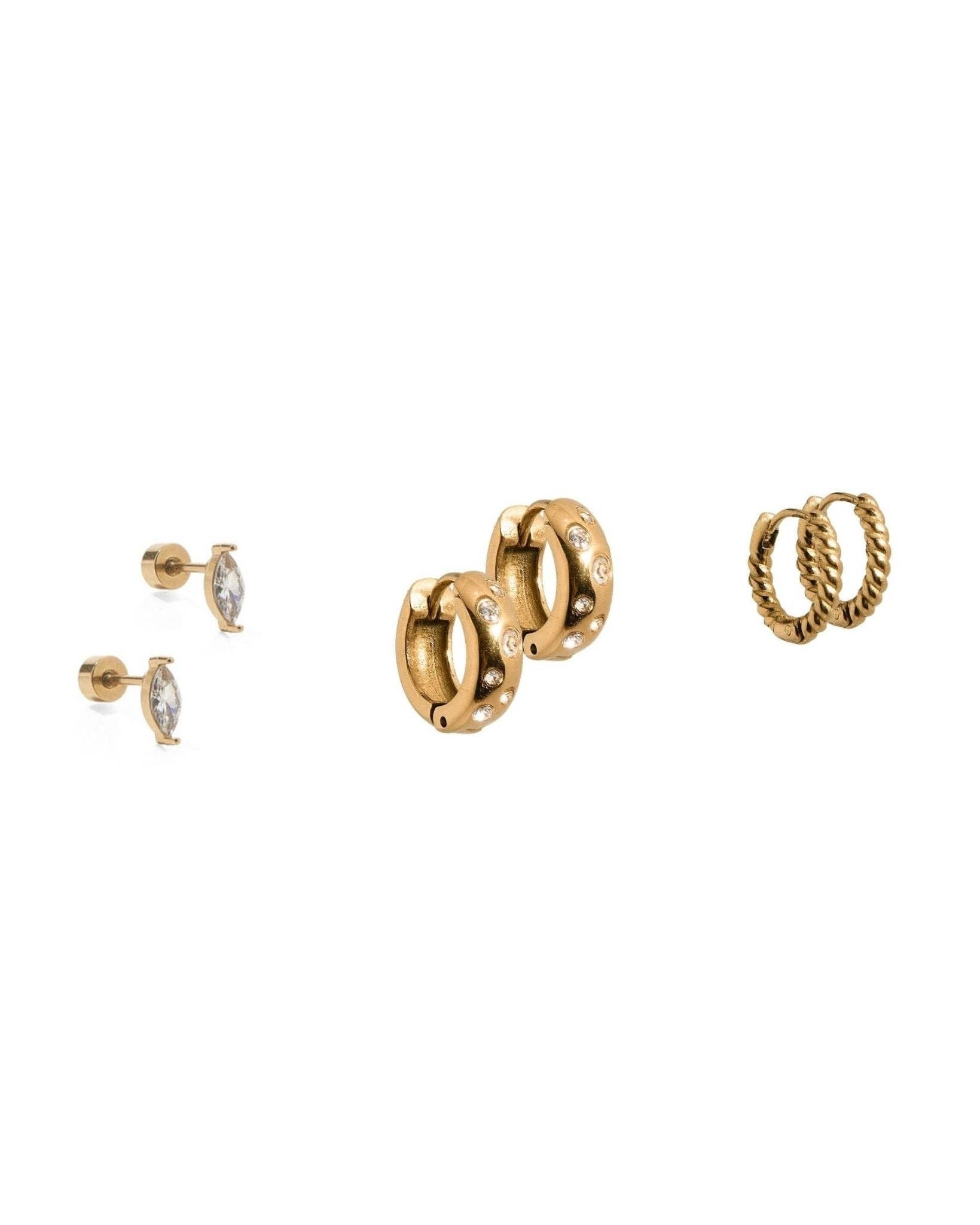 Nashville Huggie & Screwback Stud Set