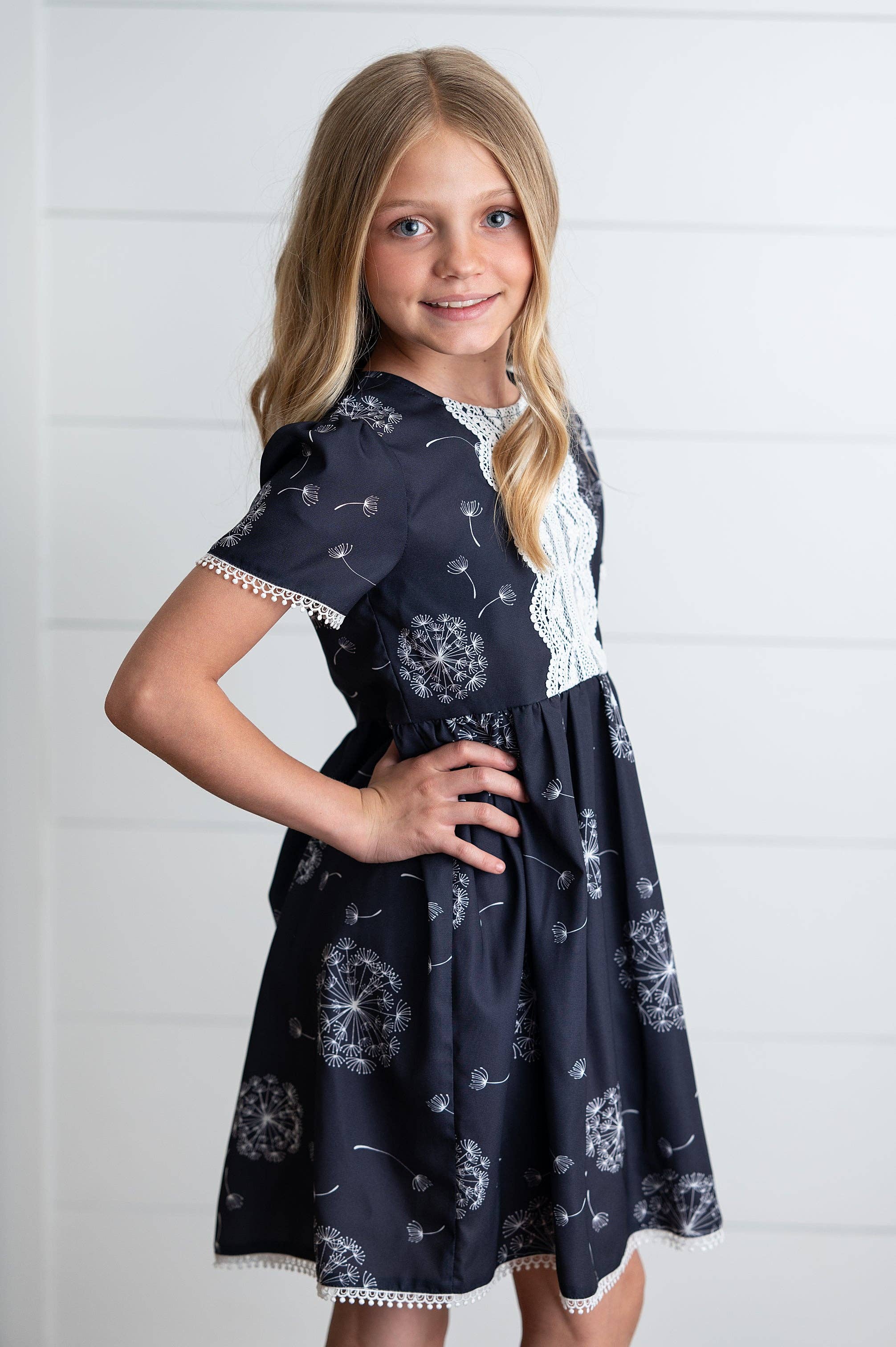 Charcoal Dandelion Wish Lace Dress