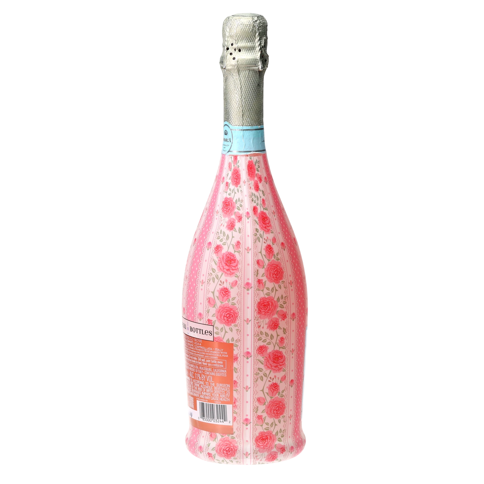 Pink Chateau Rose Stripe Prosecco Bottle Wrap