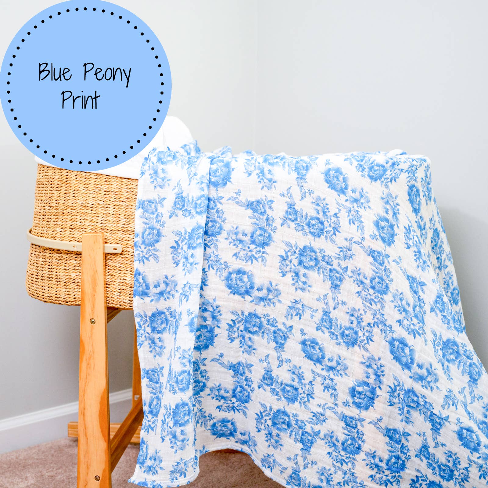 Peony For Your Thoughts Muslin Swaddle Blanket
