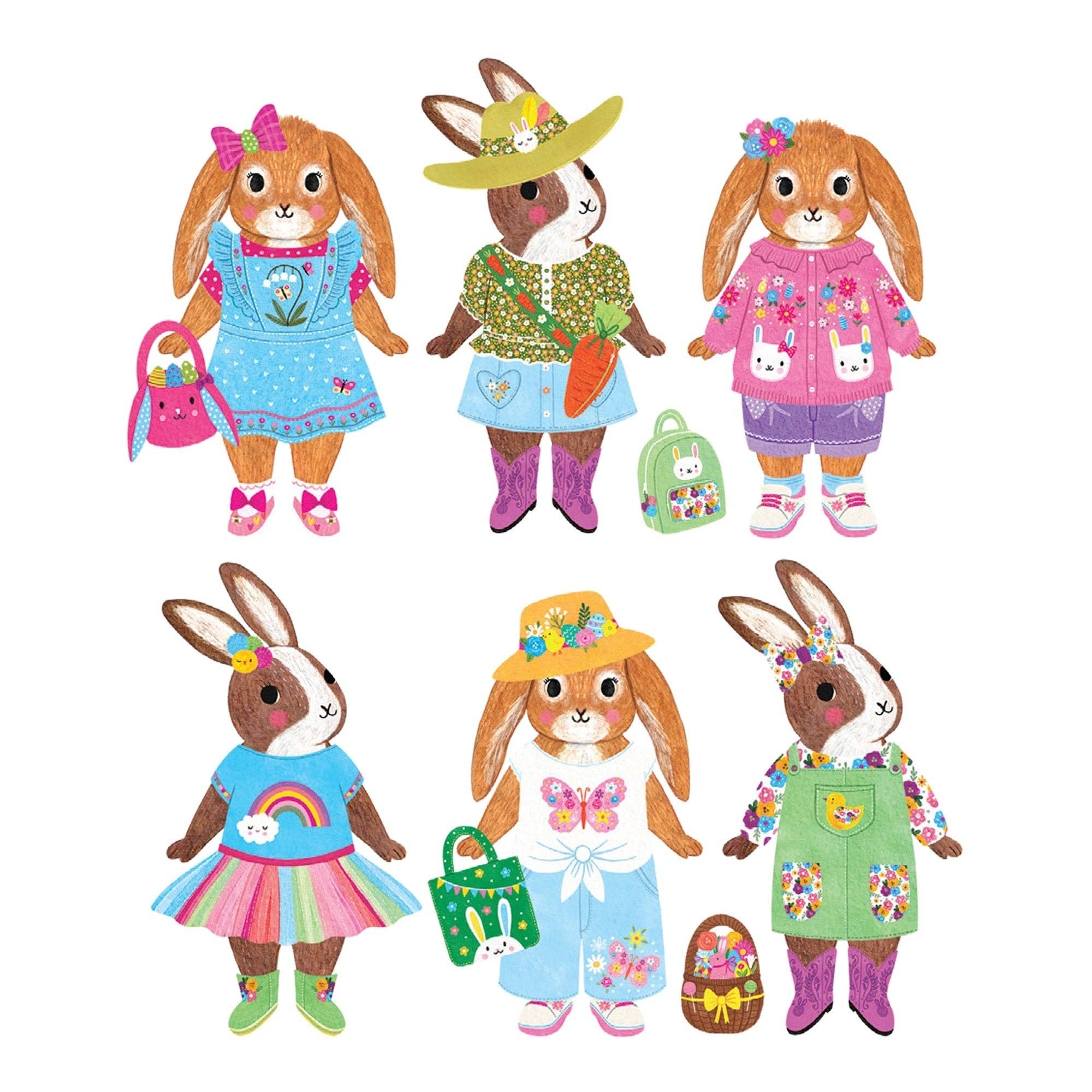 Garden Bunnies Magnetic Dress-up