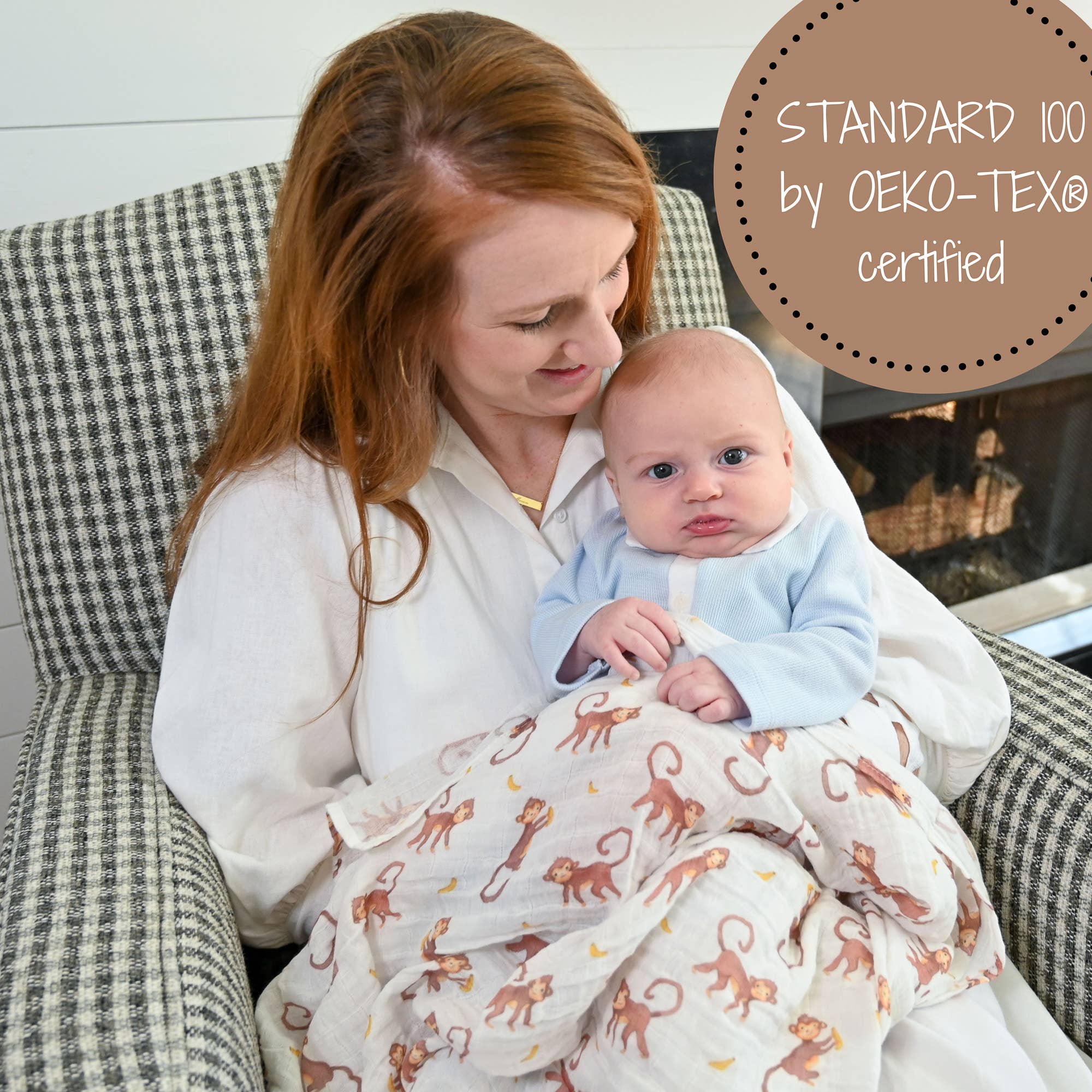 Monkey Around Muslin Swaddle Blanket