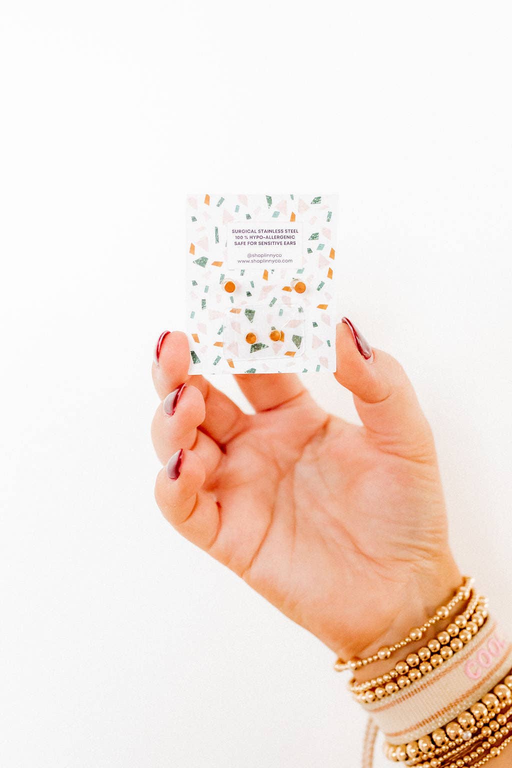 Pink Nora Heart Screwback Stud Earrings