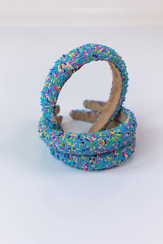 Blue Sprinkles Beaded Headband