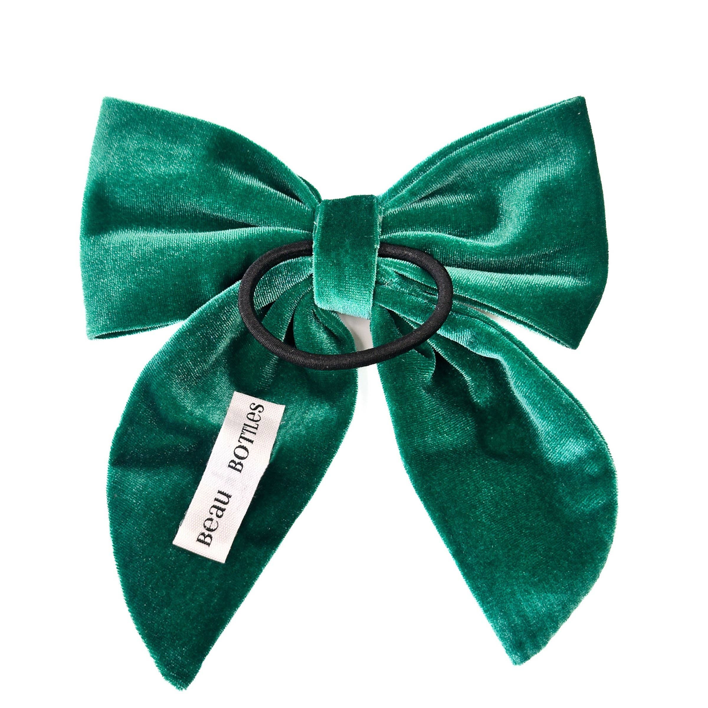 Green Velvet Bottle Bow
