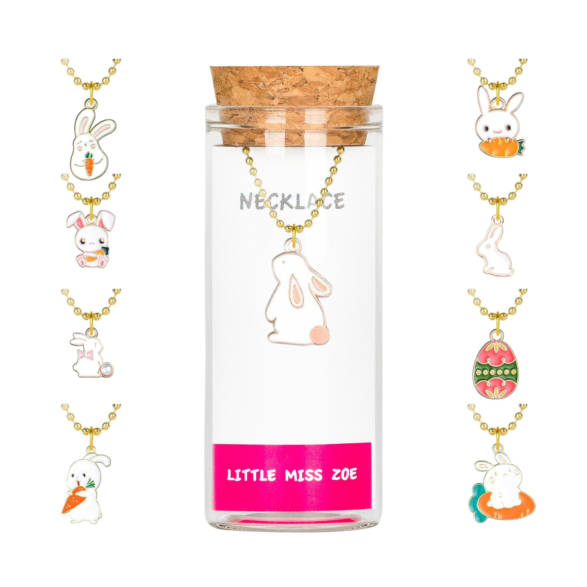 Easter Charm Pendant Necklace in Bottle