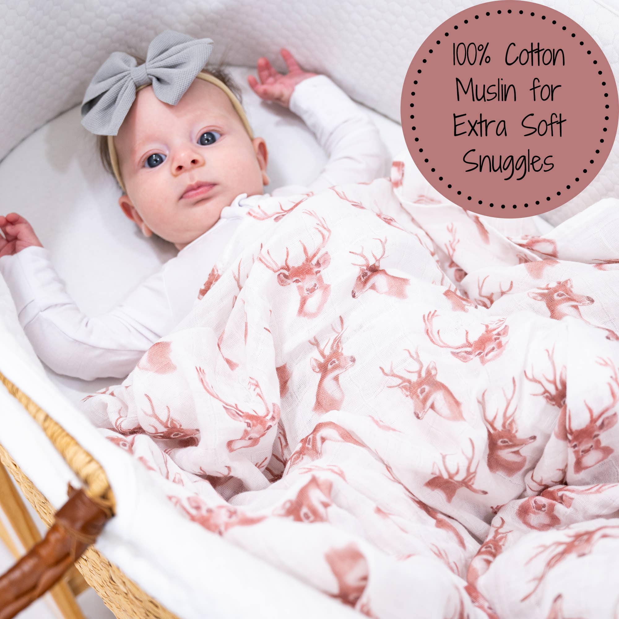 Oh Deer Muslin Swaddle Blanket Blanket