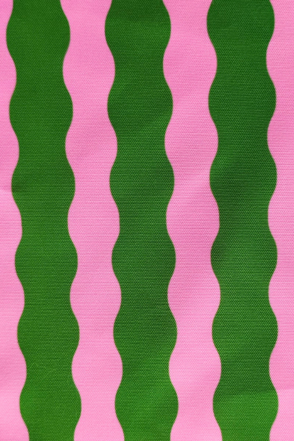 Green & Pink Striped Canvas Tote