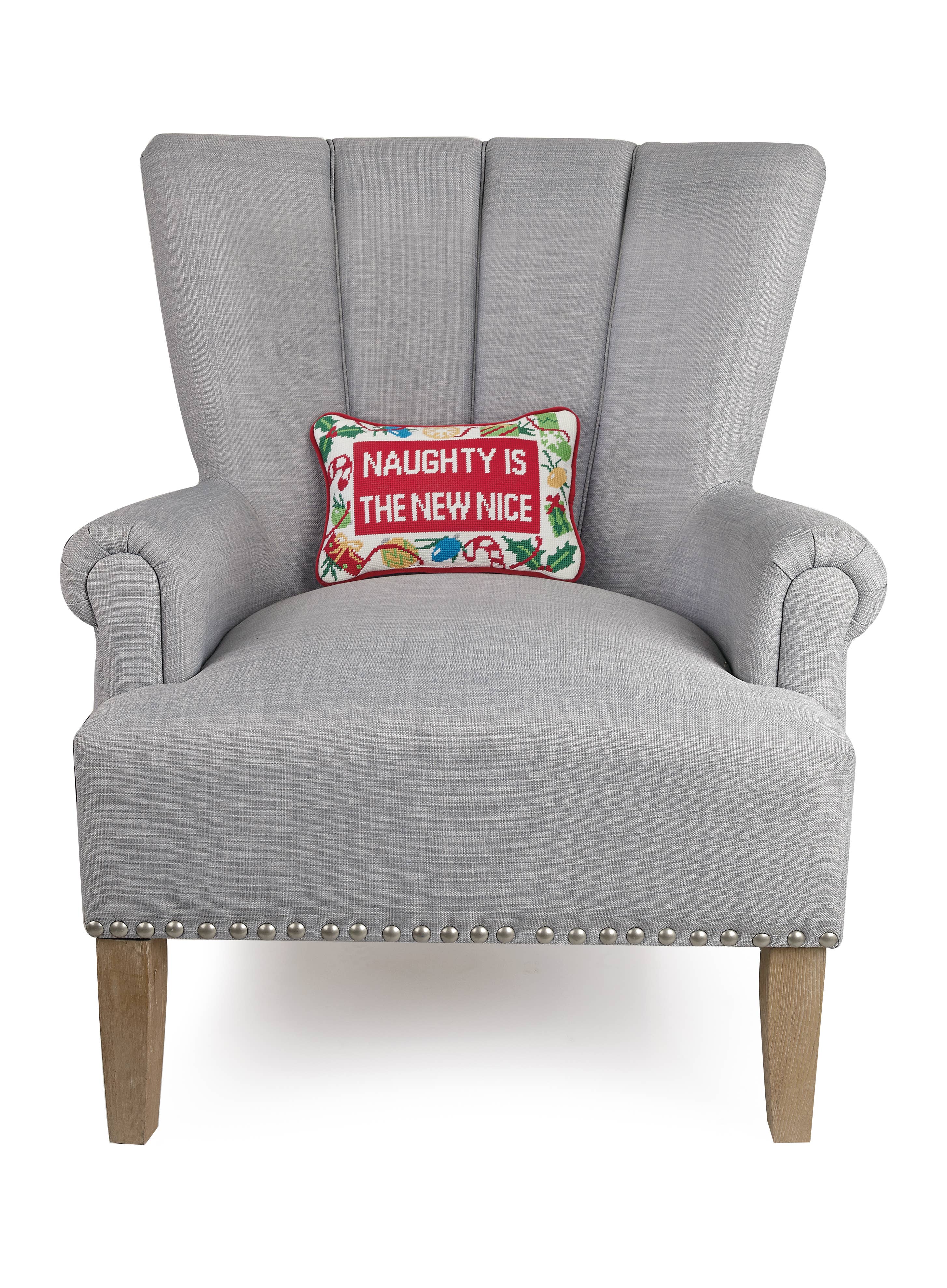 Naughty Is The New Nice Embroidered Pillow