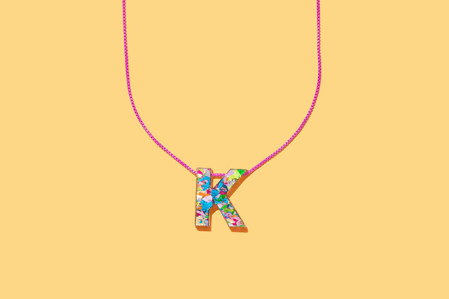 Colorful Confetti Initial Necklaces