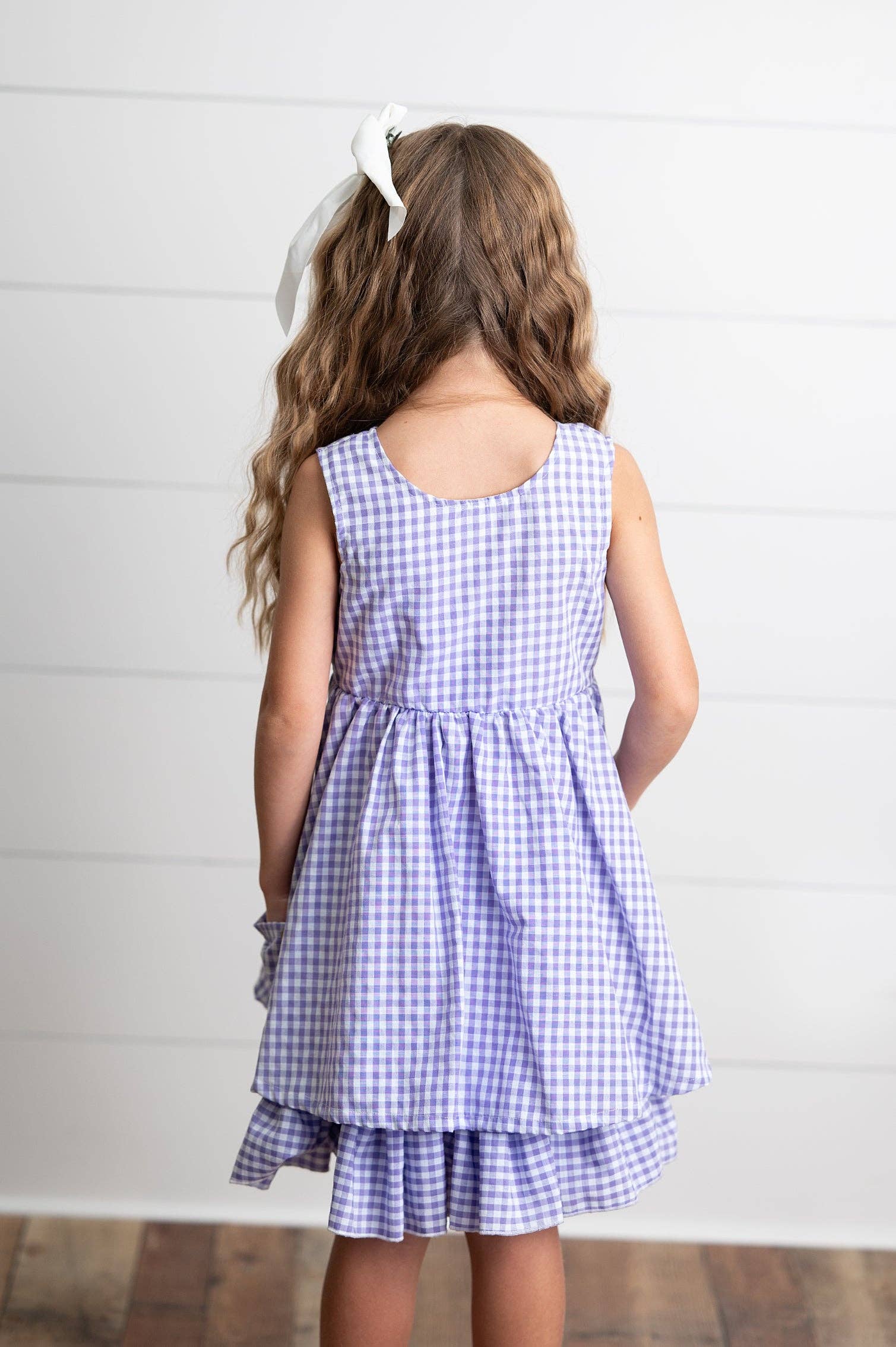 Lavender Gingham Pocket Dress