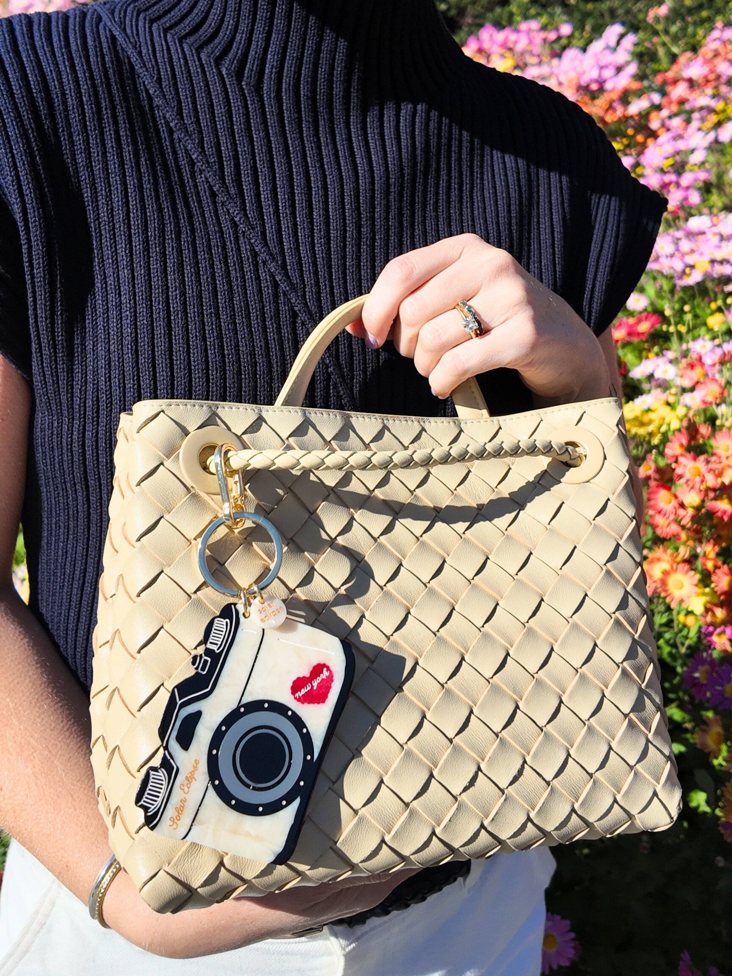 NY Vintage Camera Bag Charm & Keychain
