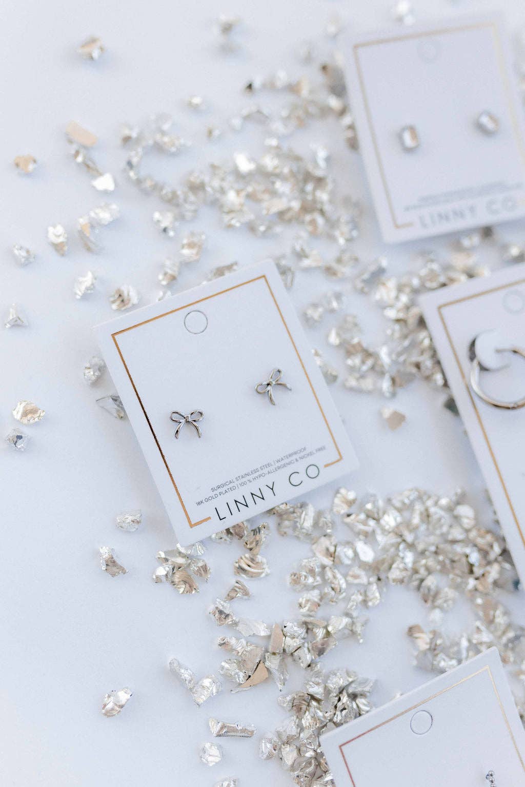 Silver Sadie Bow Screwback Stud Earrings