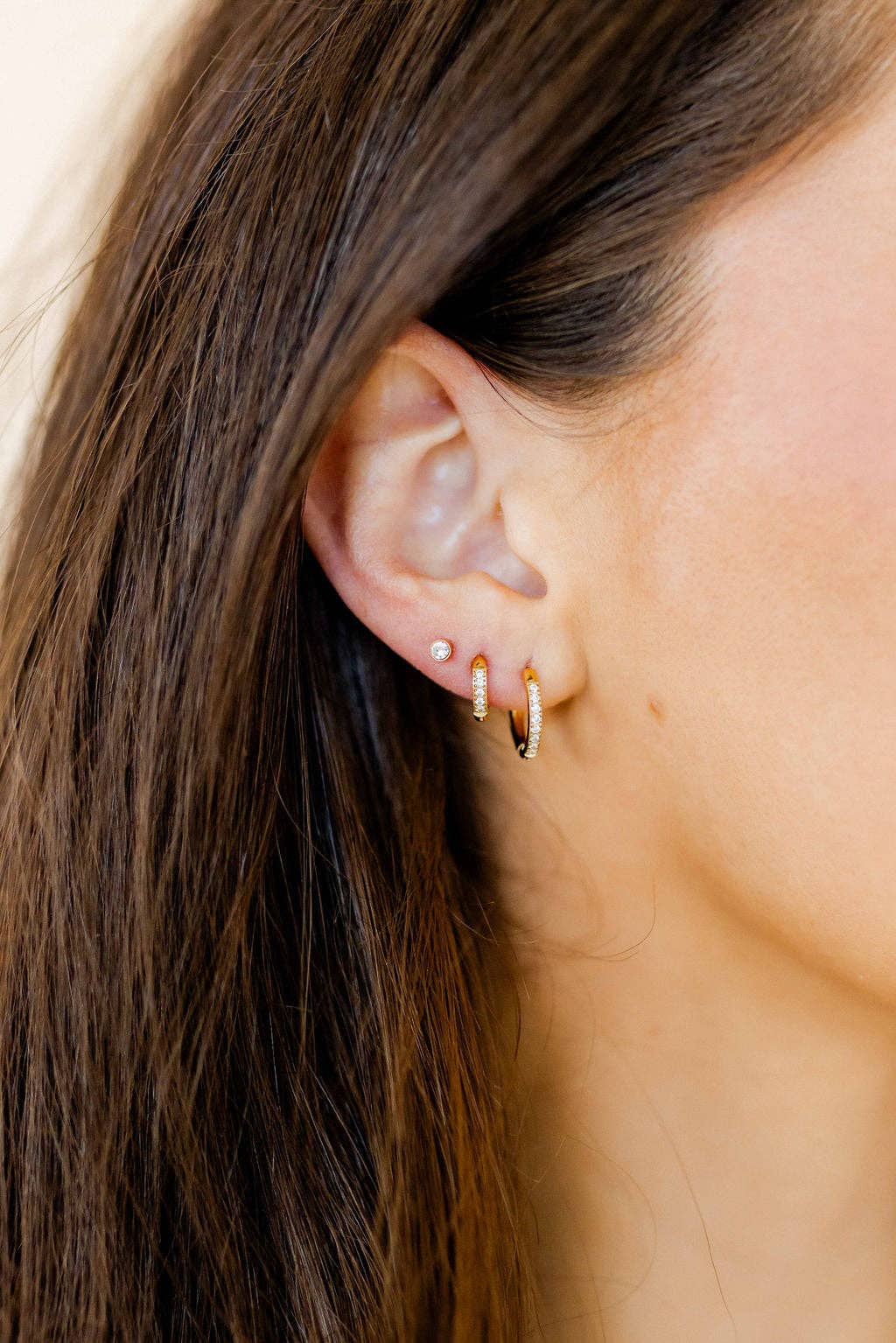 Scarlett 12mm Gold CZ Huggie Hoops