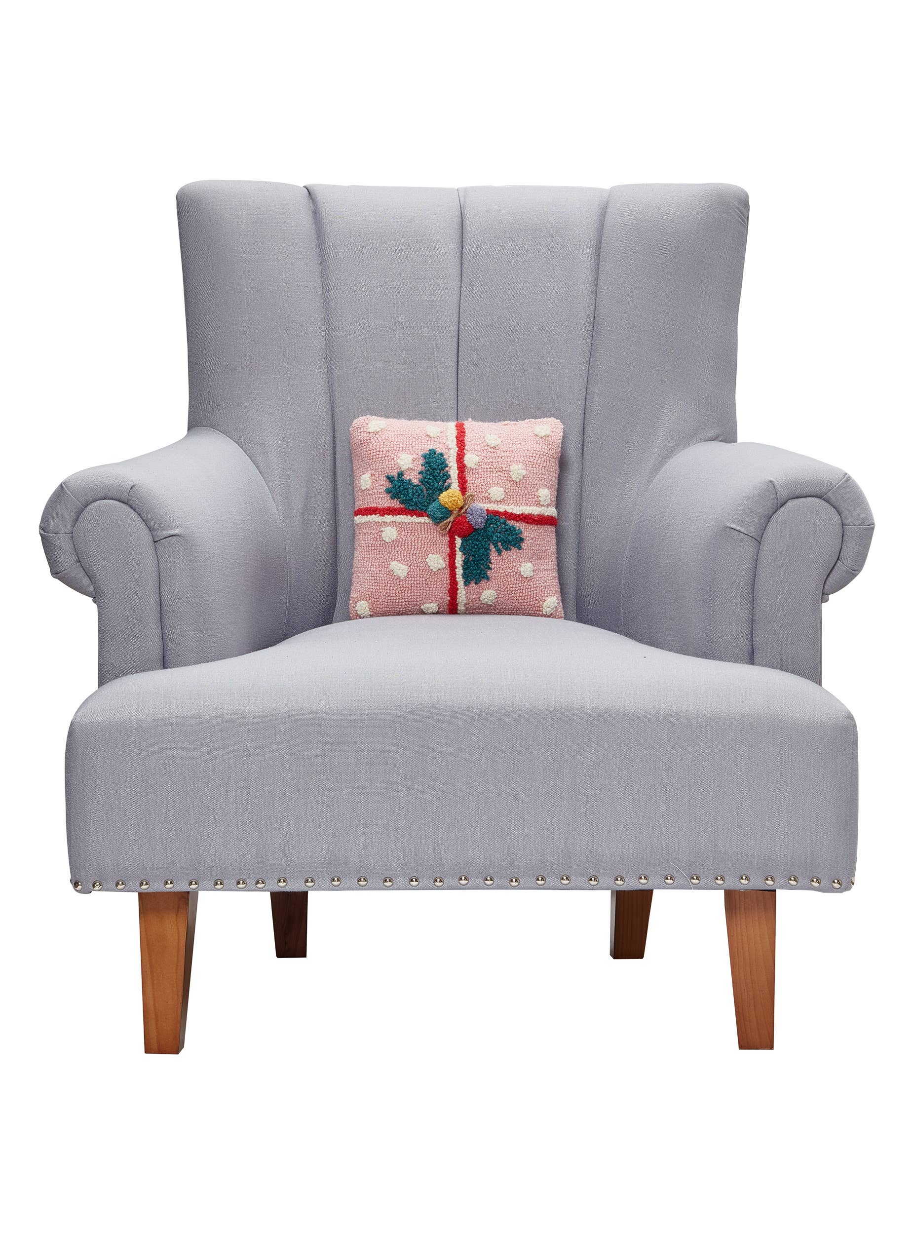 Pink Polka Dot Present Pillow