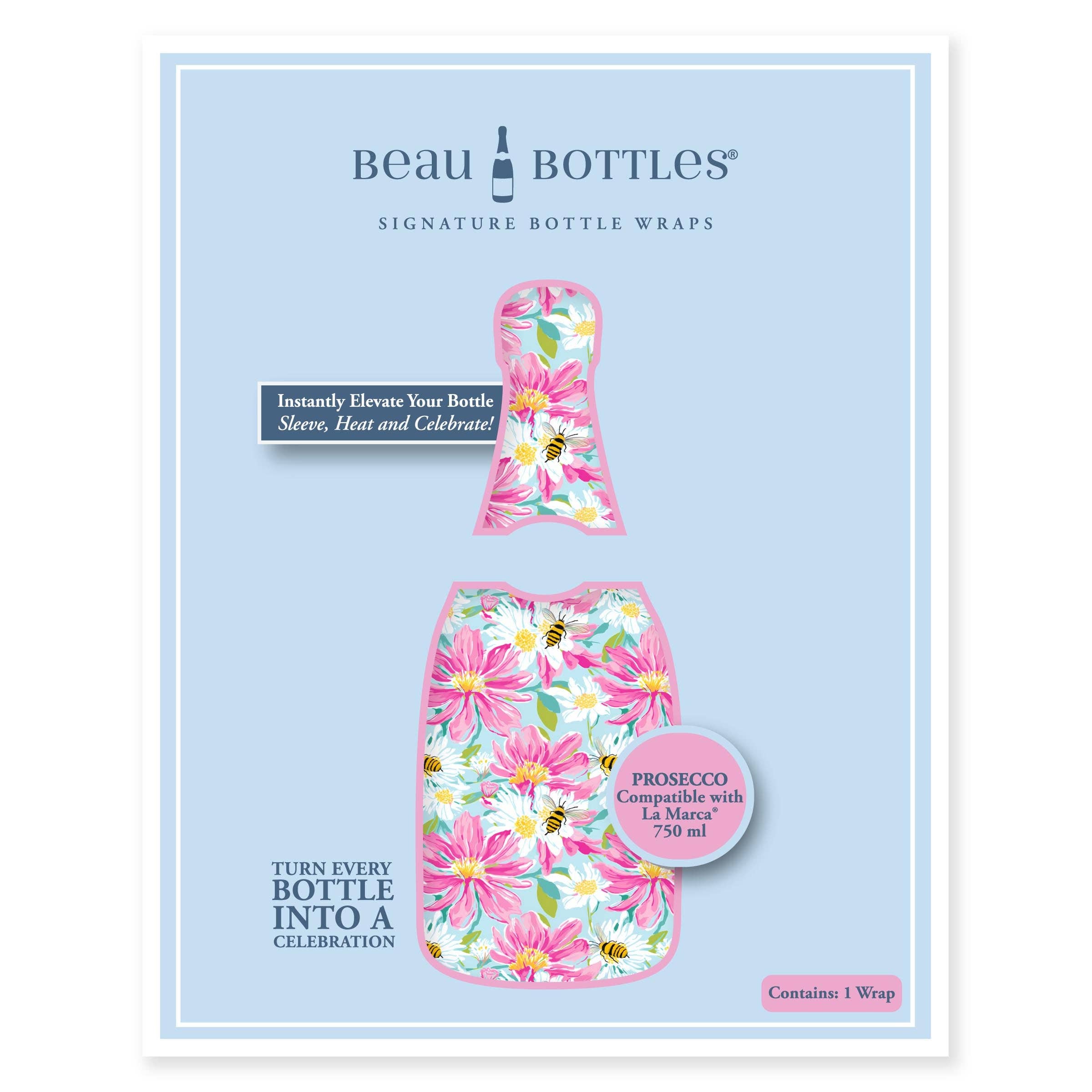 Busy Bee Garden Prosecco Bottle Wrap
