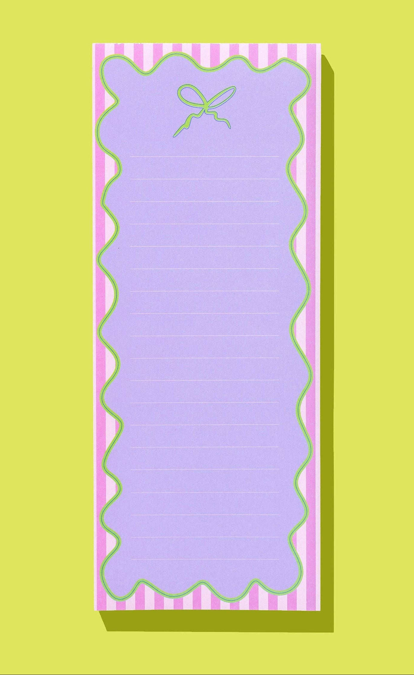 Green Ribbon + Bow List Pad w/ Magnet