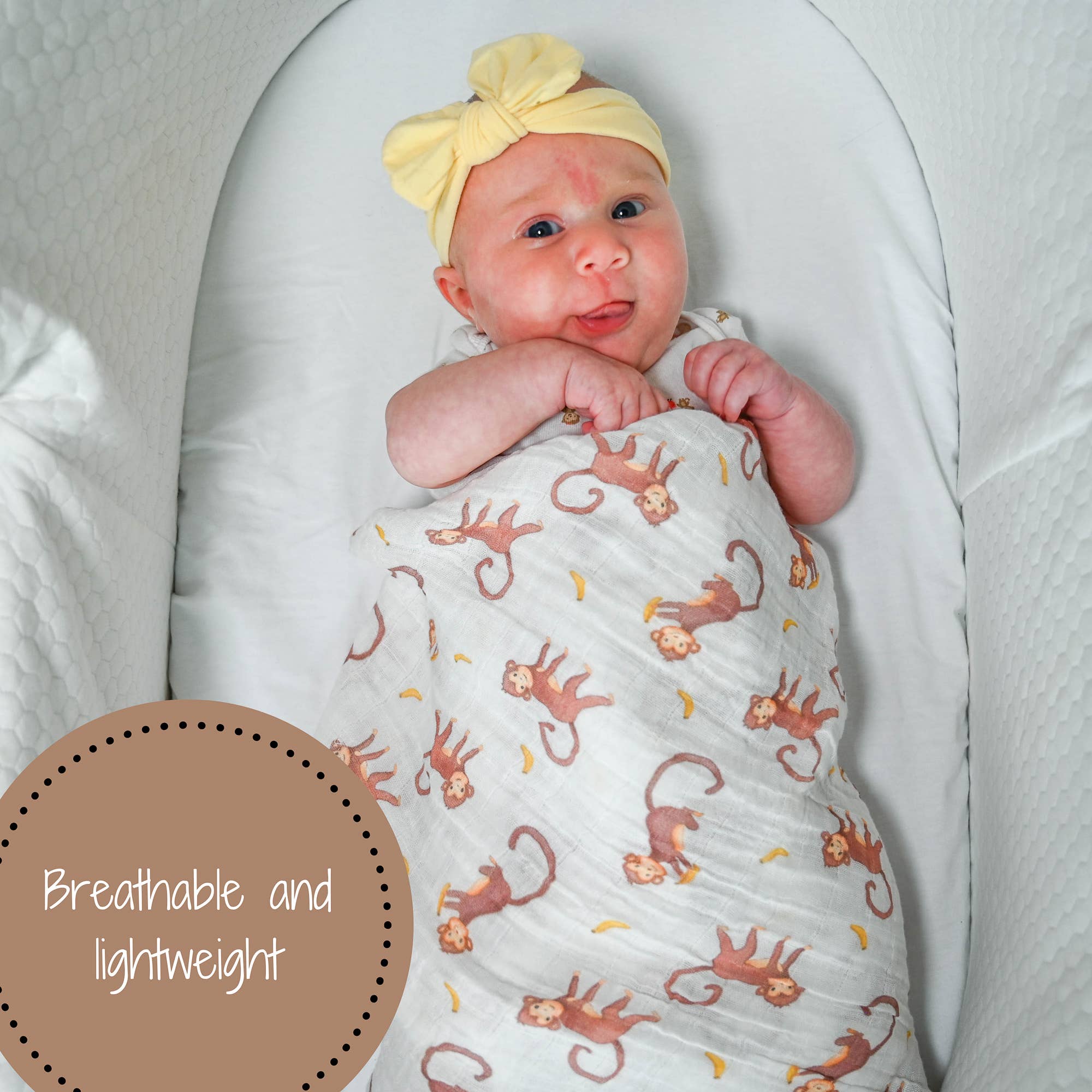 Monkey Around Muslin Swaddle Blanket