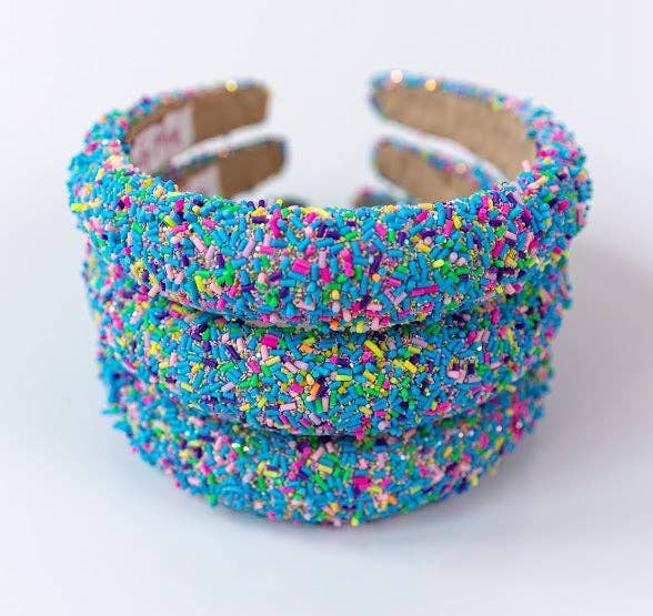 Blue Sprinkles Beaded Headband
