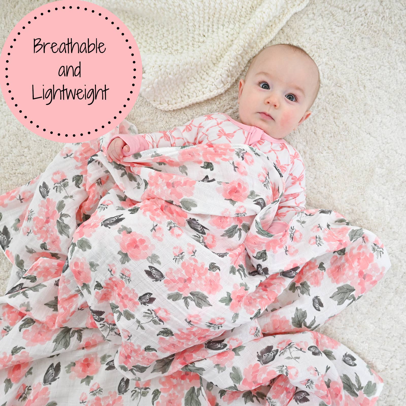 Pretty in Peony Muslin Swaddle Blanket