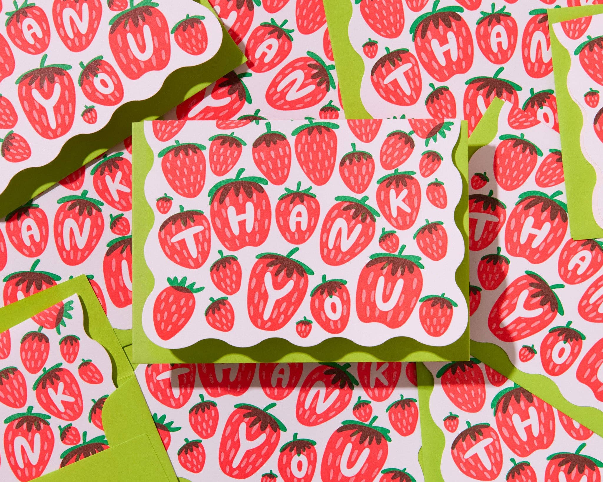 Letterpress Strawberry Thank You Notecards Box Set
