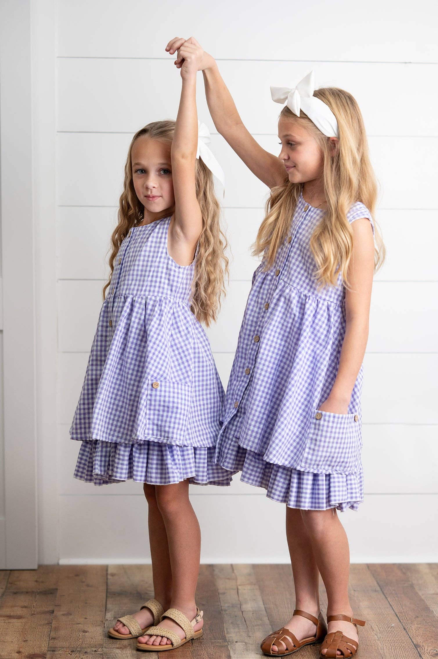 Lavender Gingham Pocket Dress