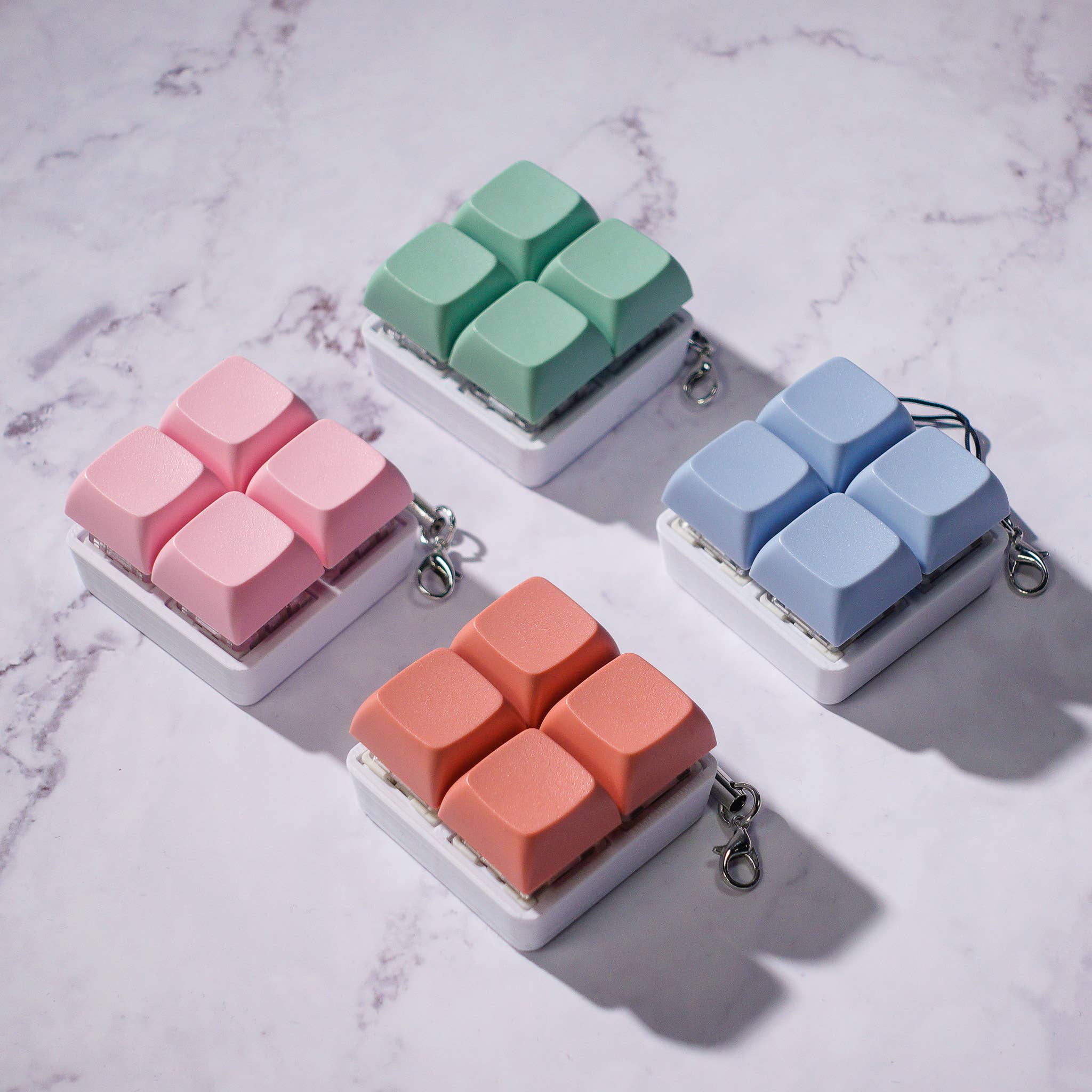 4-Key Square Clicky Keyboard Fidget Keychain